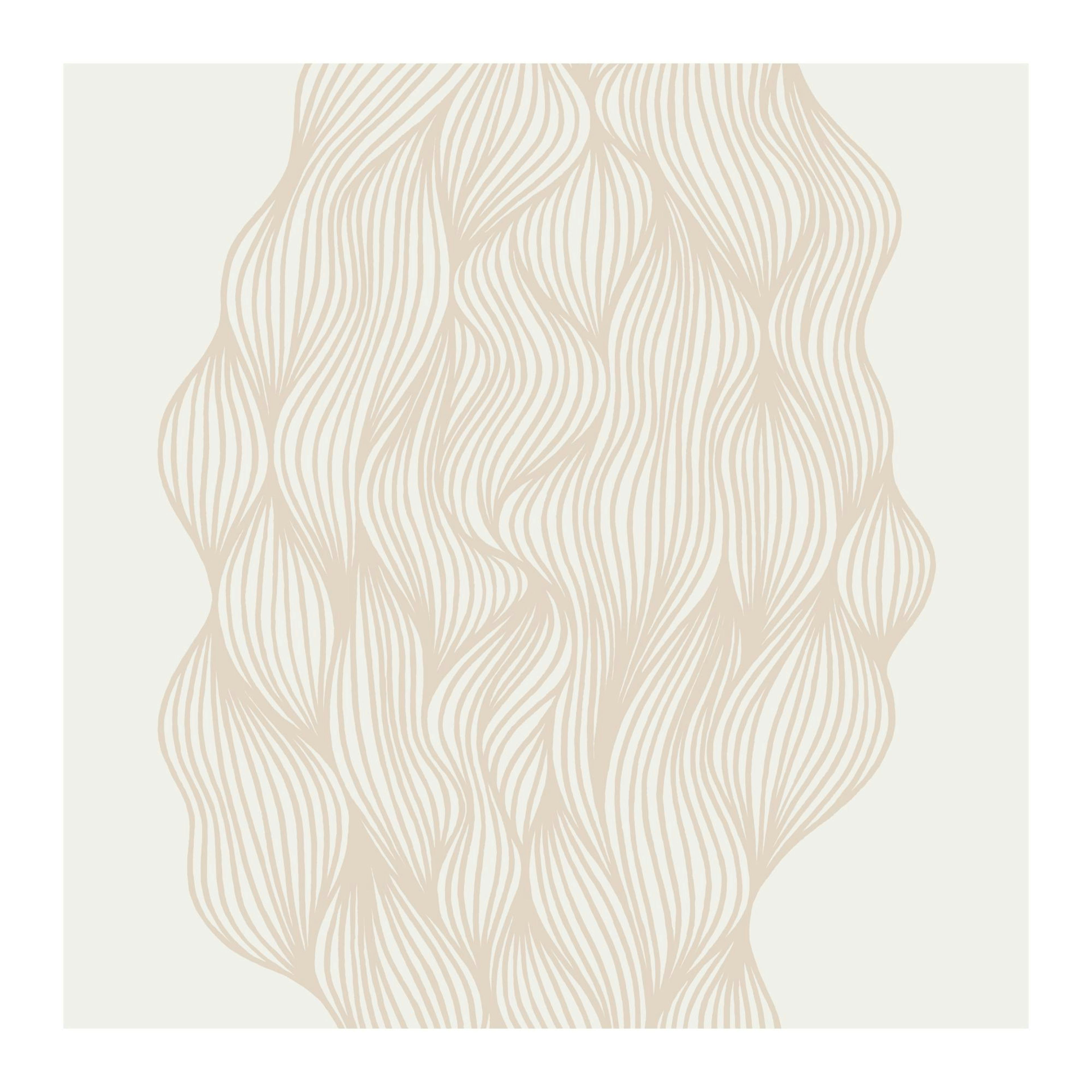 Póster Abstract Lines No1, líneas beige onduladas sobre fondo beige claro, arte moderno