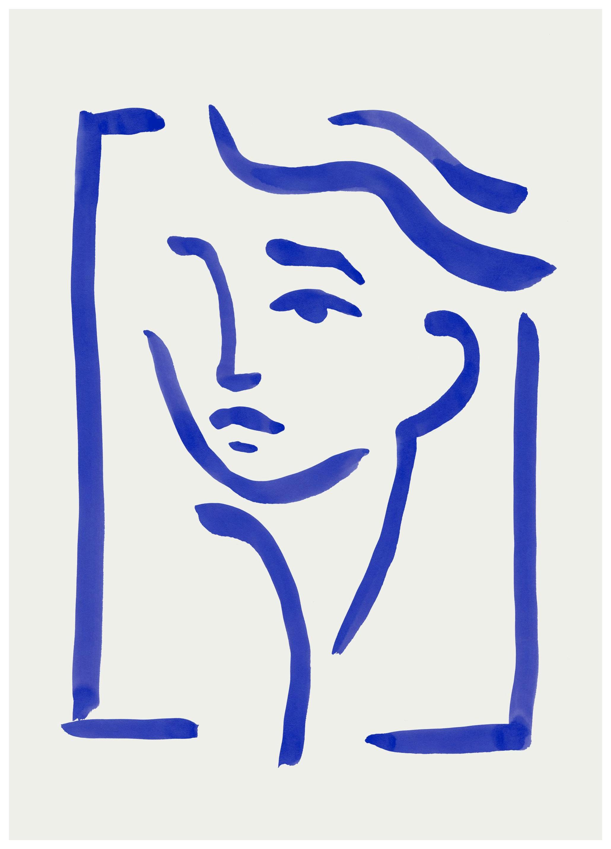 Portrait in Blue Poster (30x40 cm) - Poster