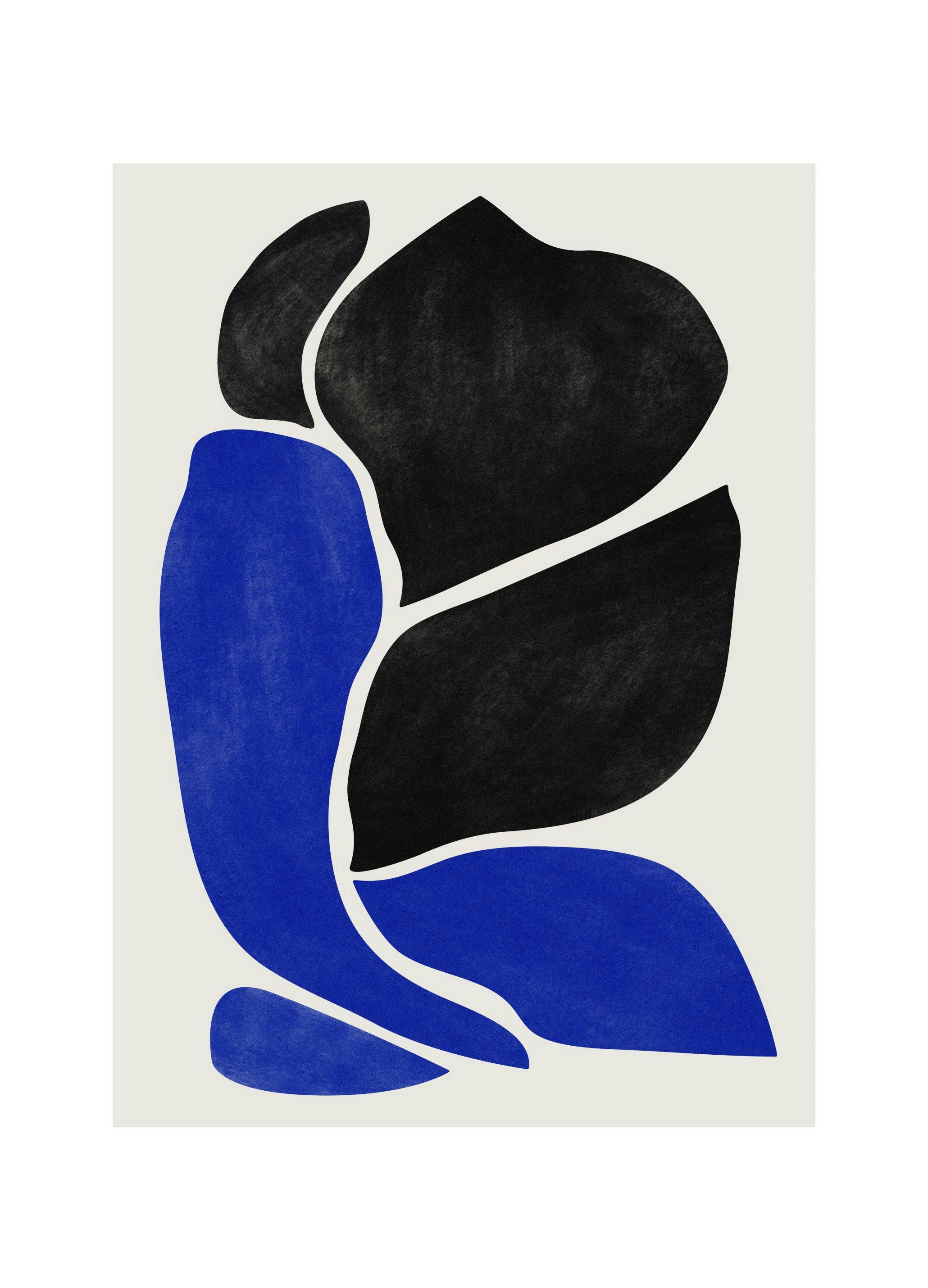 Black and Blue Shapes Print (50x70 cm)