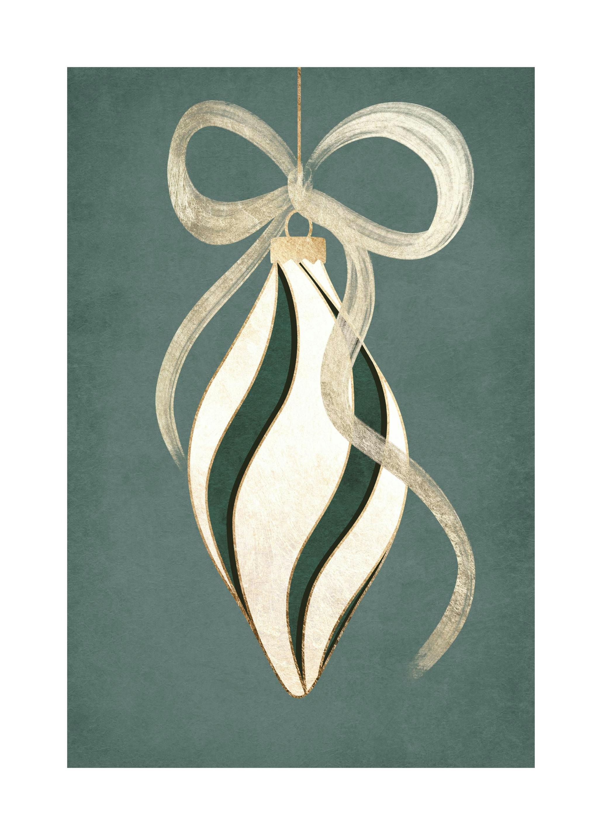 Bauble in Green Print (13x18 cm)
