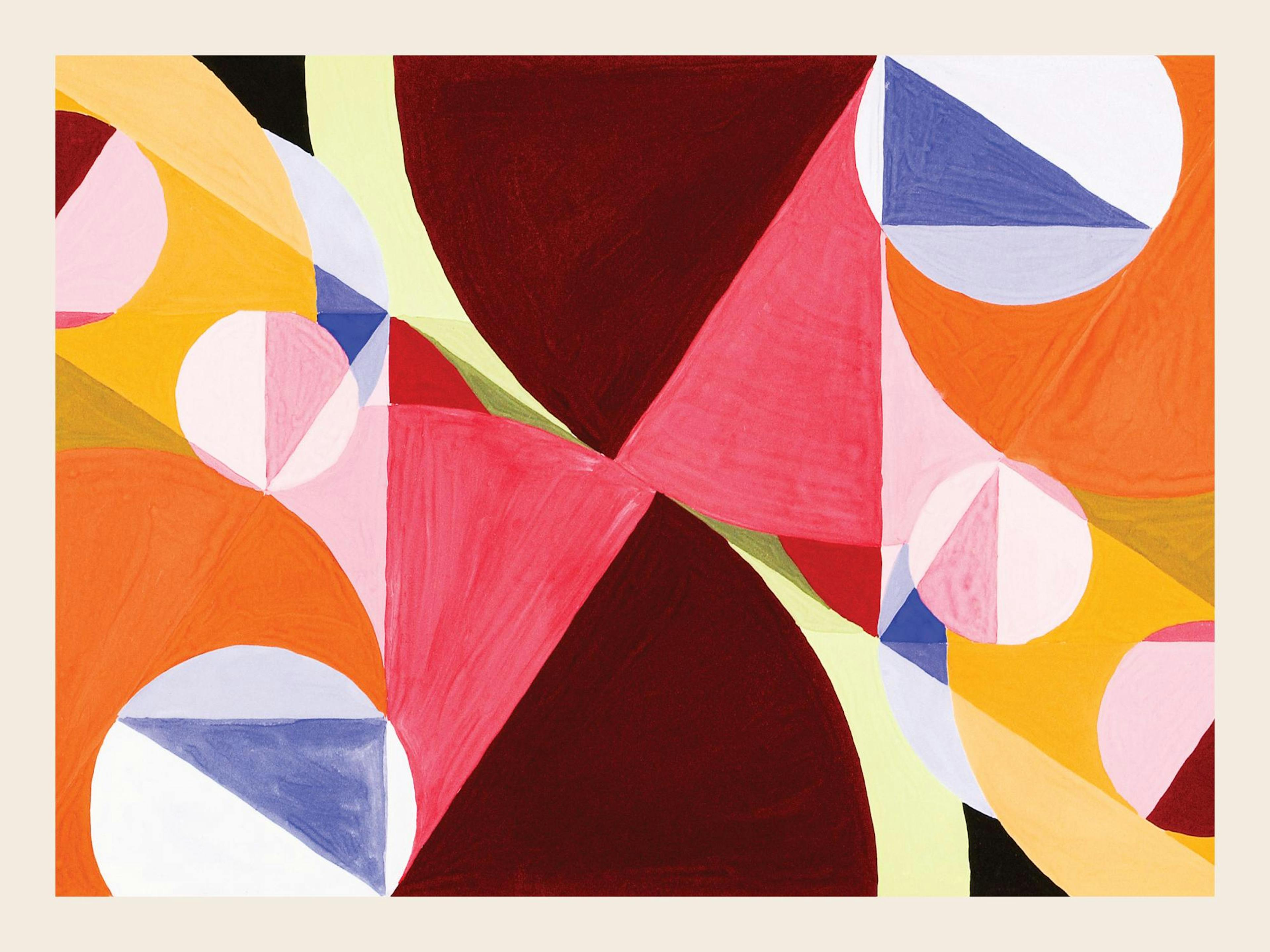 Joseph Schillinger poster: veelkleurige abstracte vormen en geometrische patronen, levendige kleuren, kunstzinnige wanddecoratie