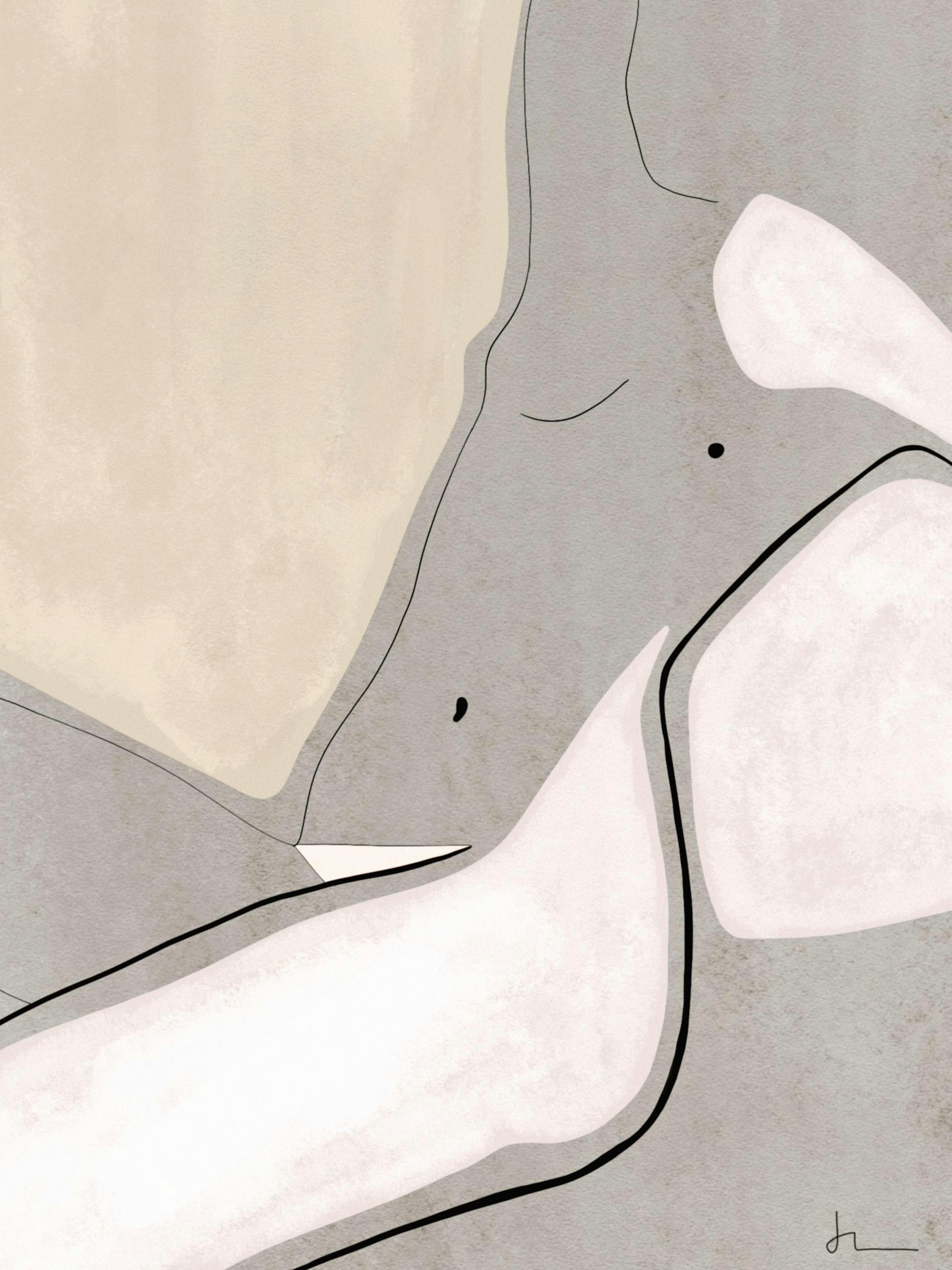 Abstract Pebble Print poster with earthy tones and organic shapes for a modern art print.