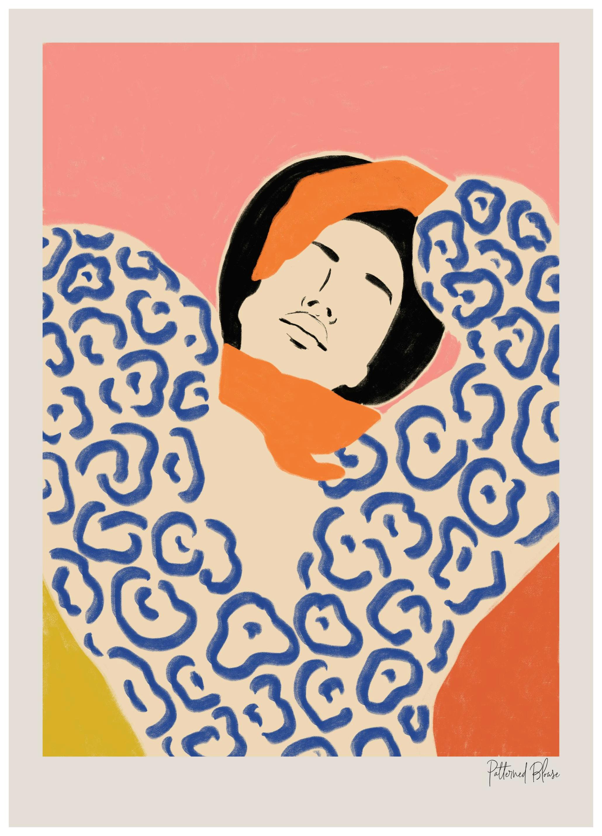Patterned Blouse Poster (50x70 cm)-Poster