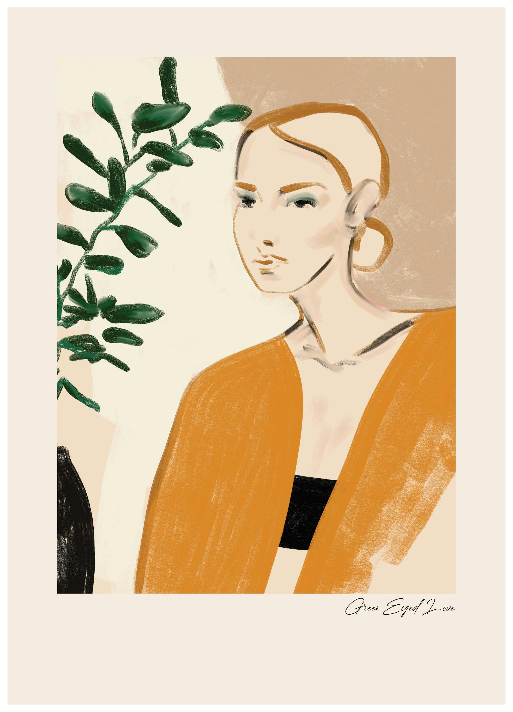 Green Eyed Love Print (50x70 cm)