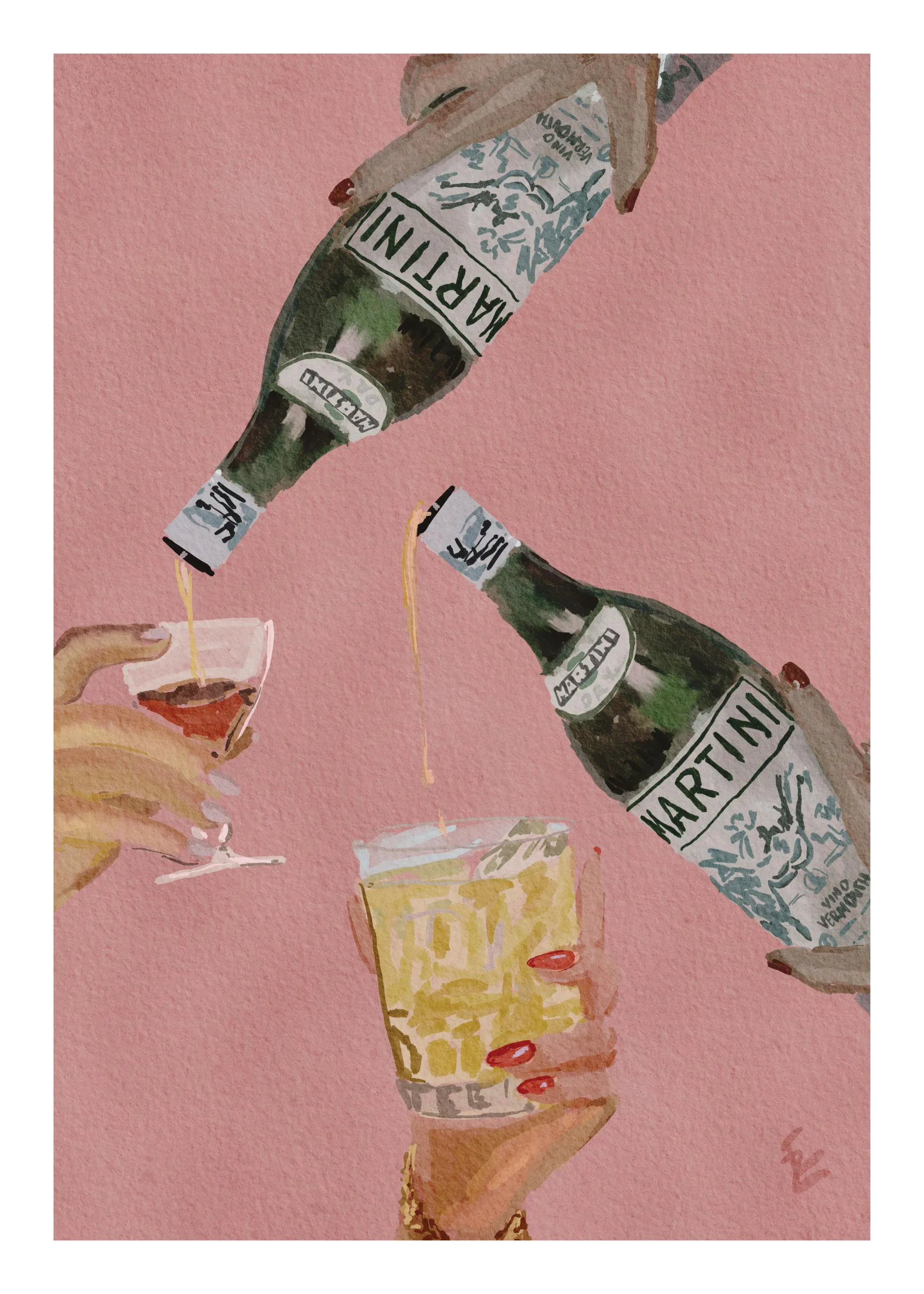 Tableau Déco Bouteille Champagne Pop Art Sur Toile 20x30 Cm - Style Moderne Et Coloré - Sans Cadre