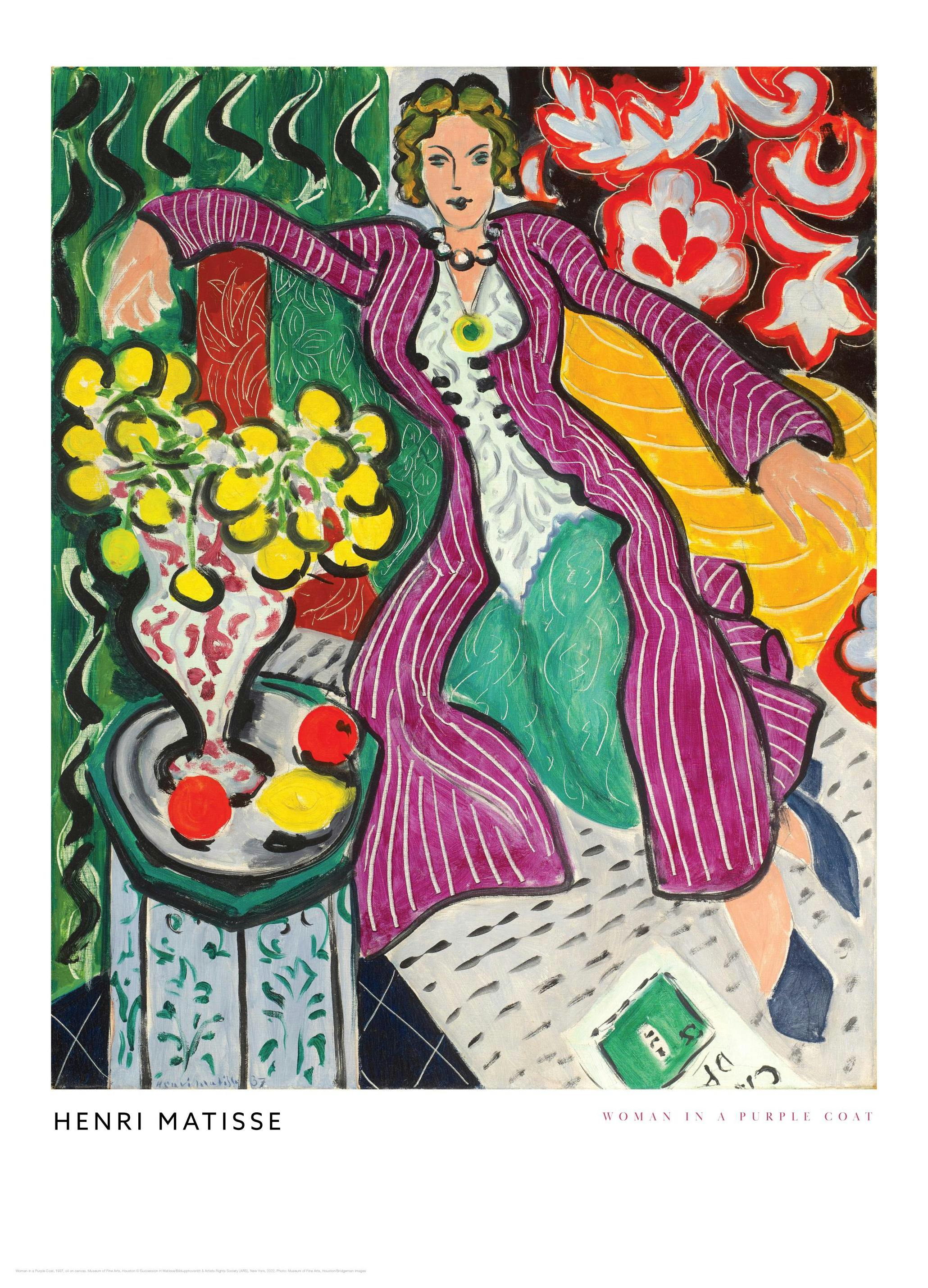 Matisse - Woman in a Purple Coat Plakat (30x40 cm) - Plakater > Malerier fra kjente kunstnere > Matisse plakater