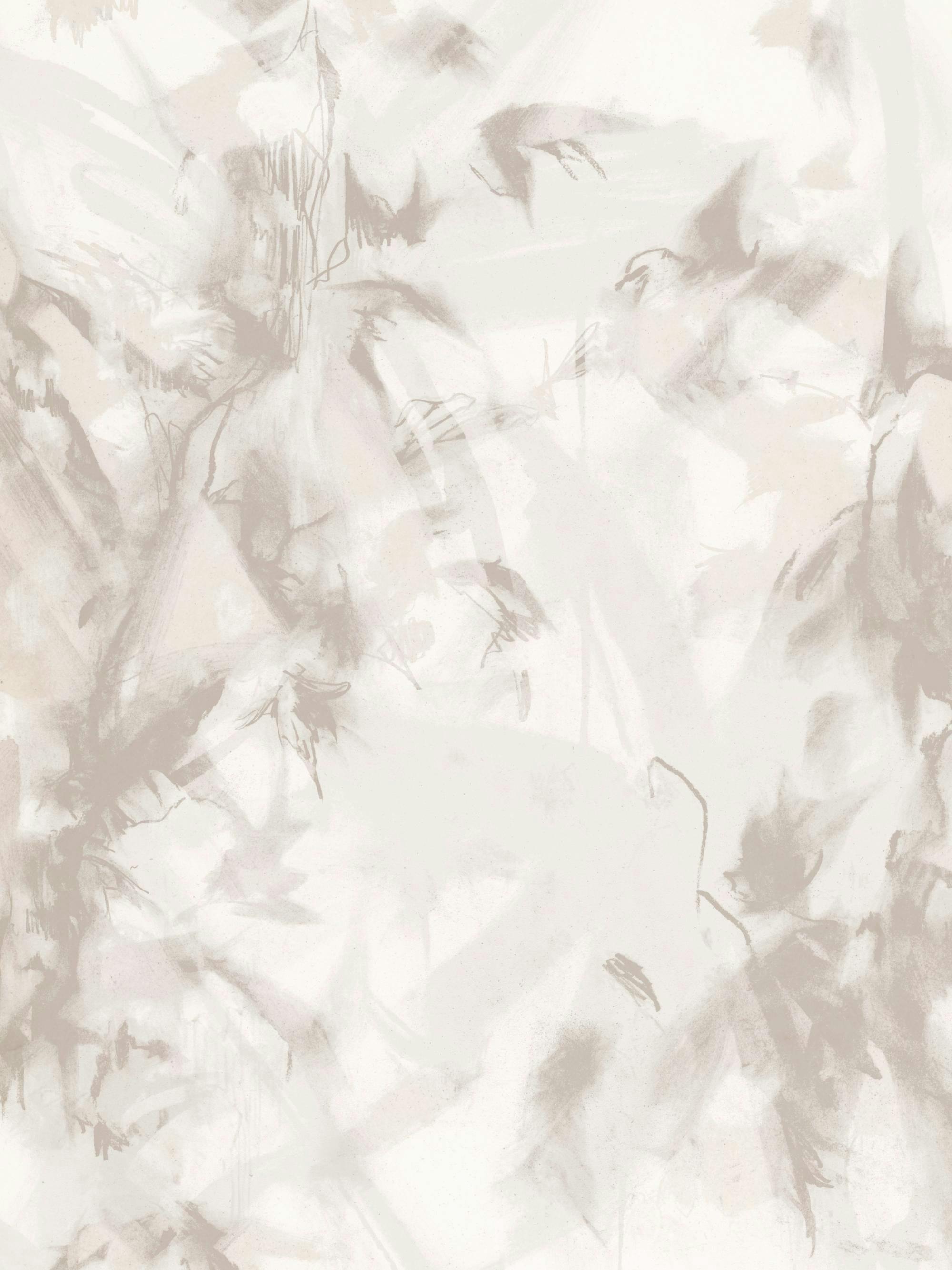 Affiche abstraite beige clair avec des motifs doux et organiques, évoquant le calme et la sérénité.