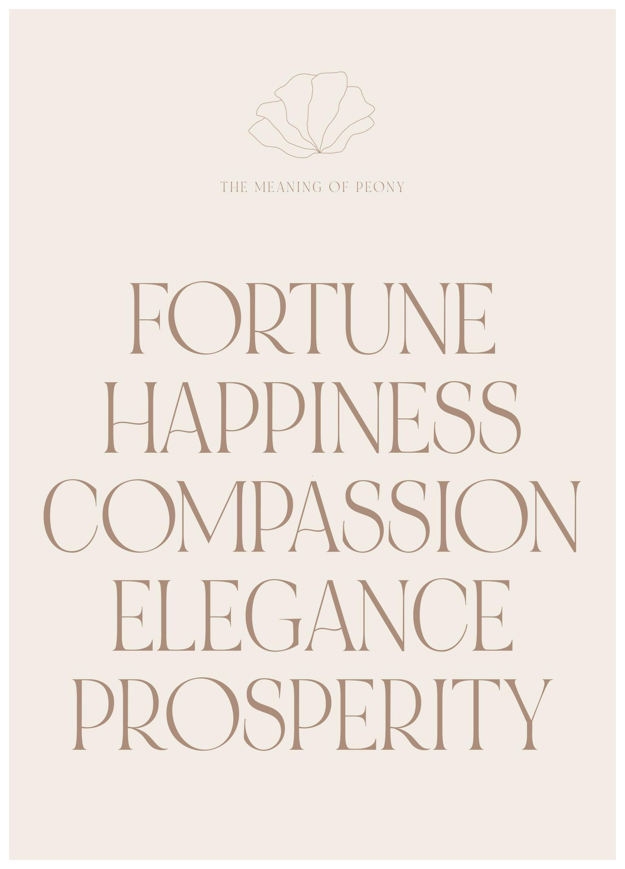 The Meaning of Peony Poster (21x30 cm) -  Poster mit Sprüchen