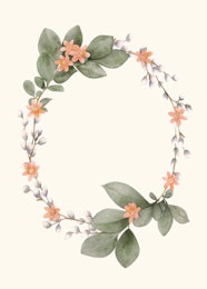 Watercolor Wreath Juliste Kukallinen Vesiv rimaalaus Desenio