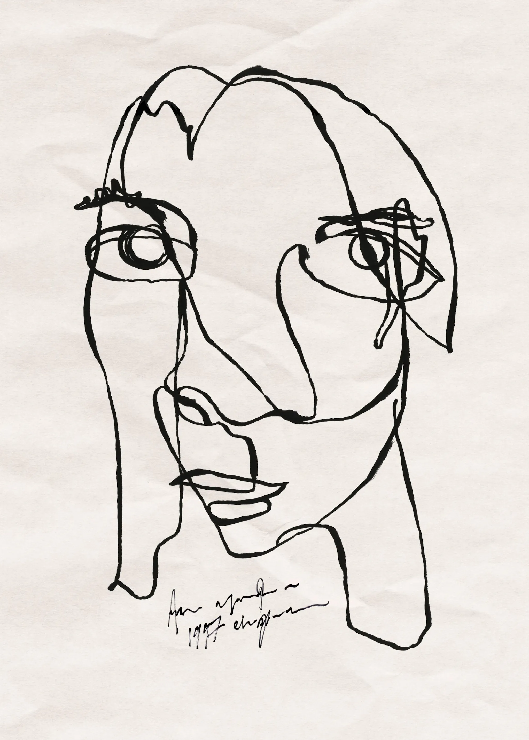 Poster med line art-porträtt – Portrait Sketch No1 | Desenio