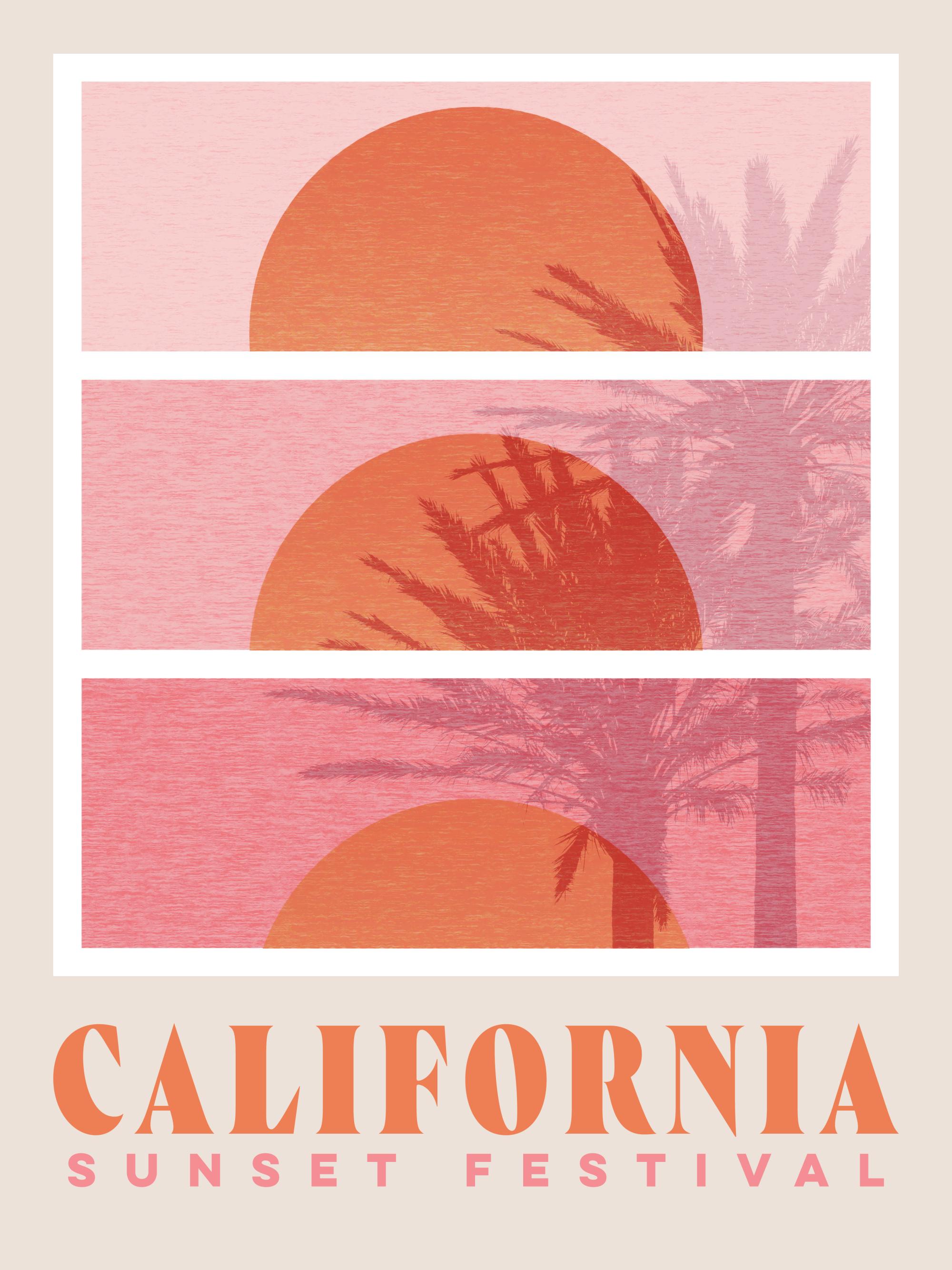 Sunset Festival Print – California Sunset Poster | Desenio