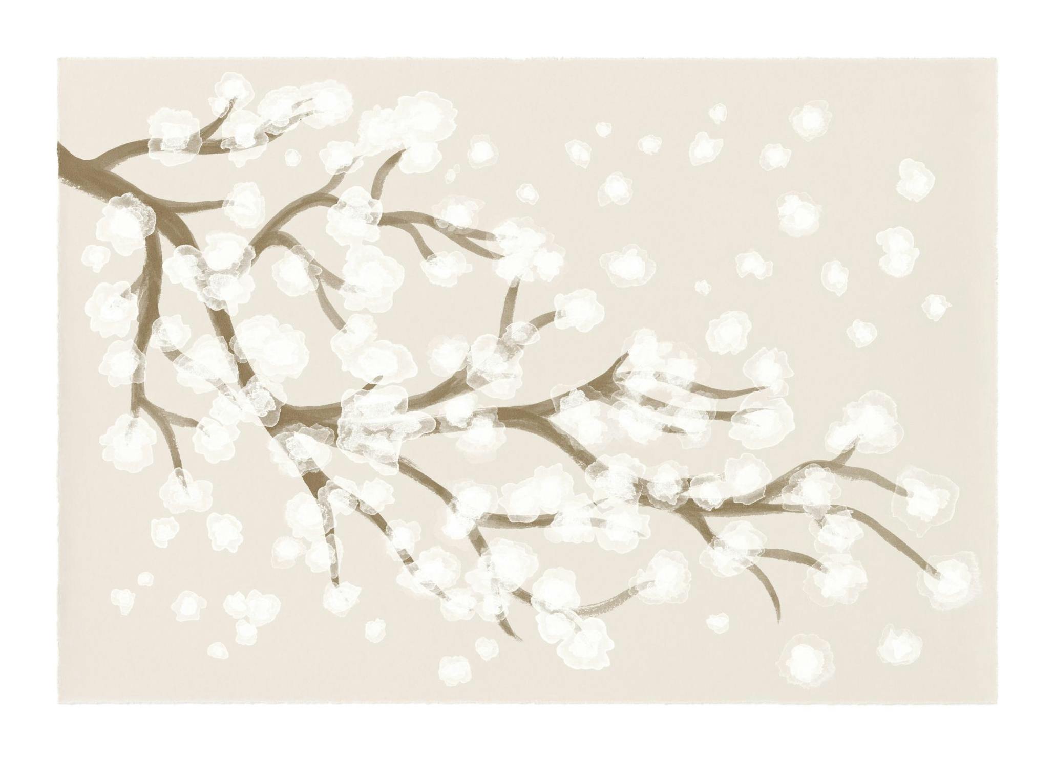 Japandi Cherry Blossom Plakat (70x100 cm) - Plakater > Botaniske plakater > Planteplakater