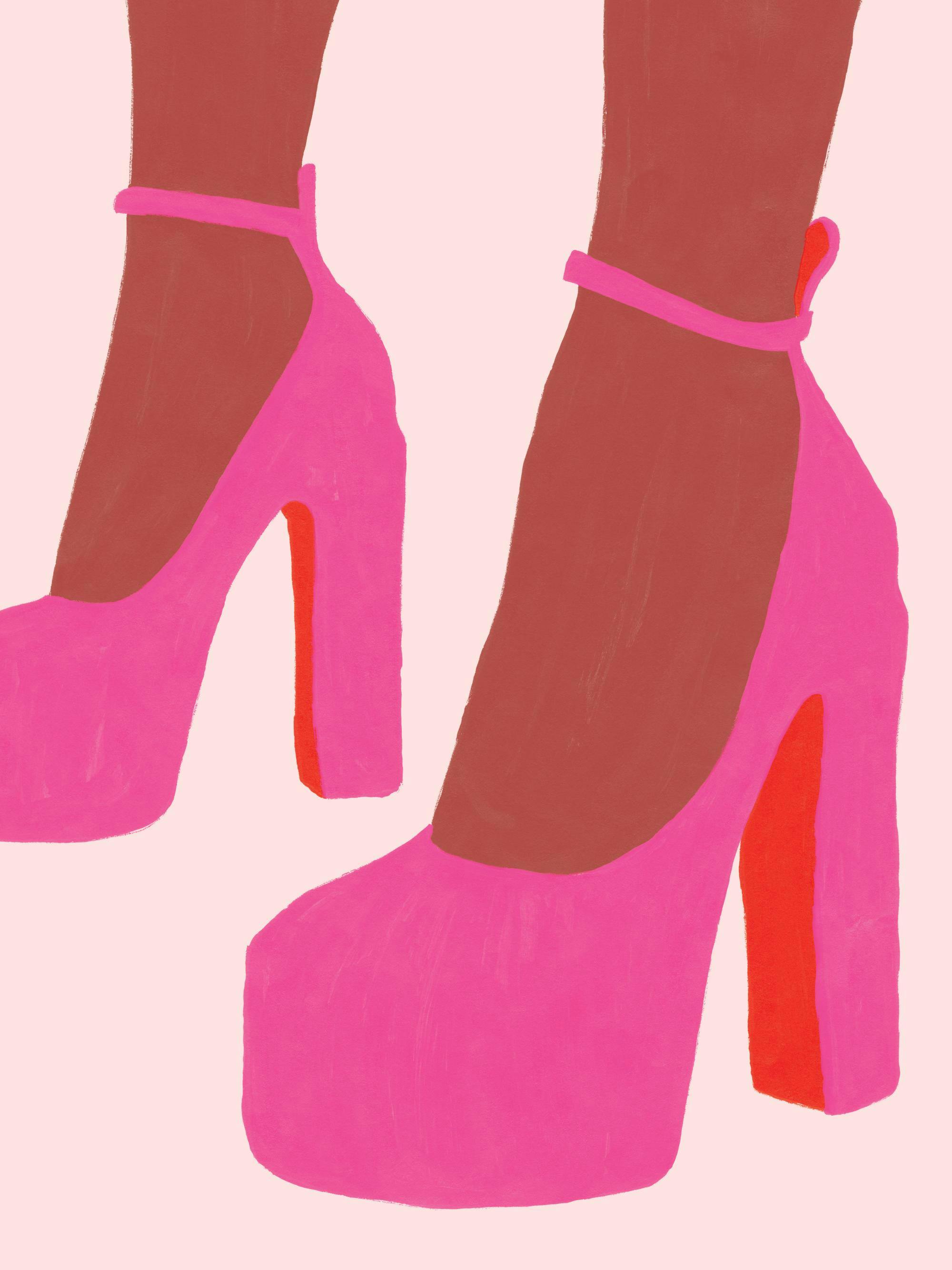 Pink High Heels Print – Fashion Illustration Poster Desenio UK