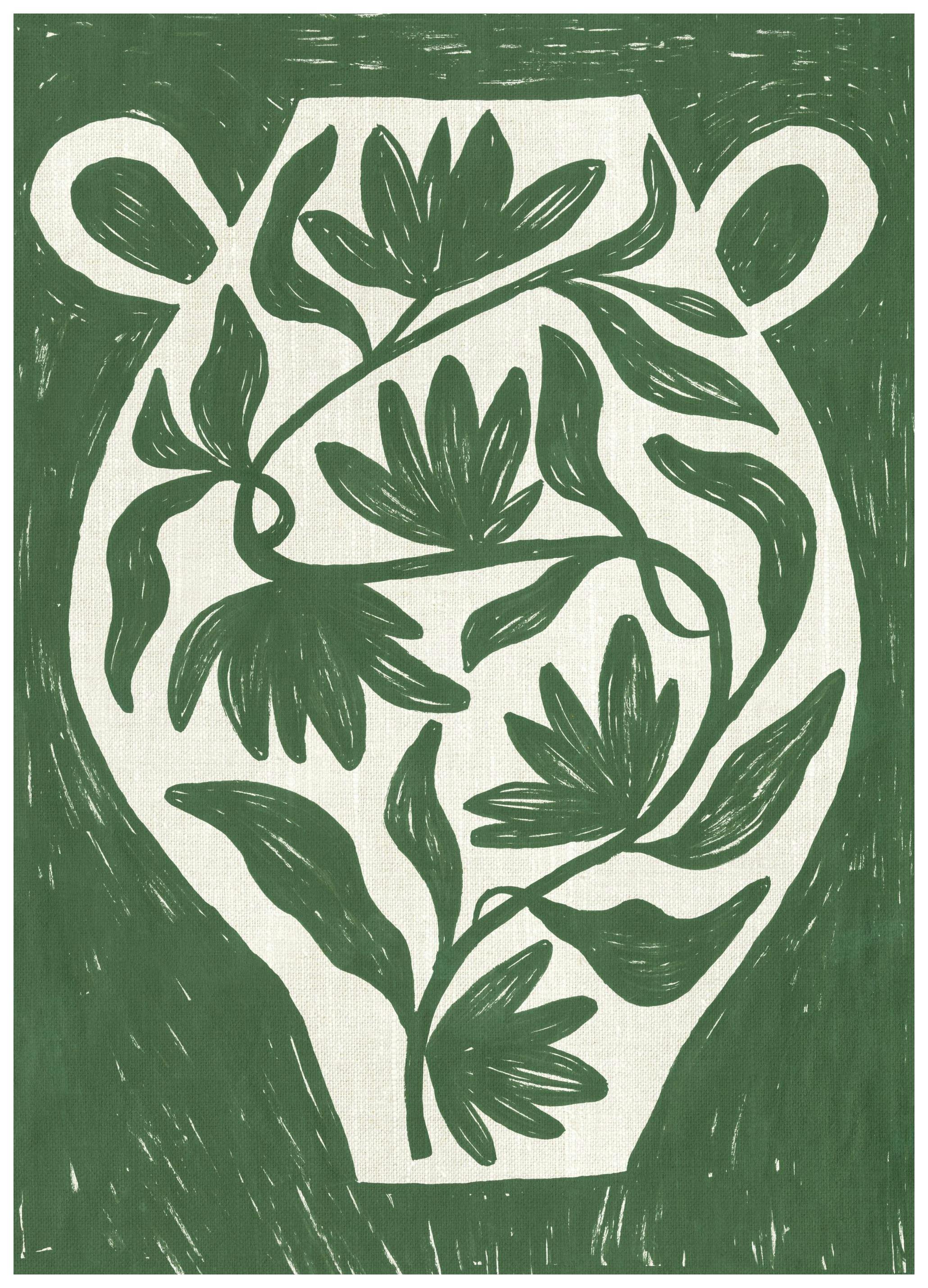 Green Botanical Vase Plakat (70x100 cm) - Plakater > Botaniske plakater