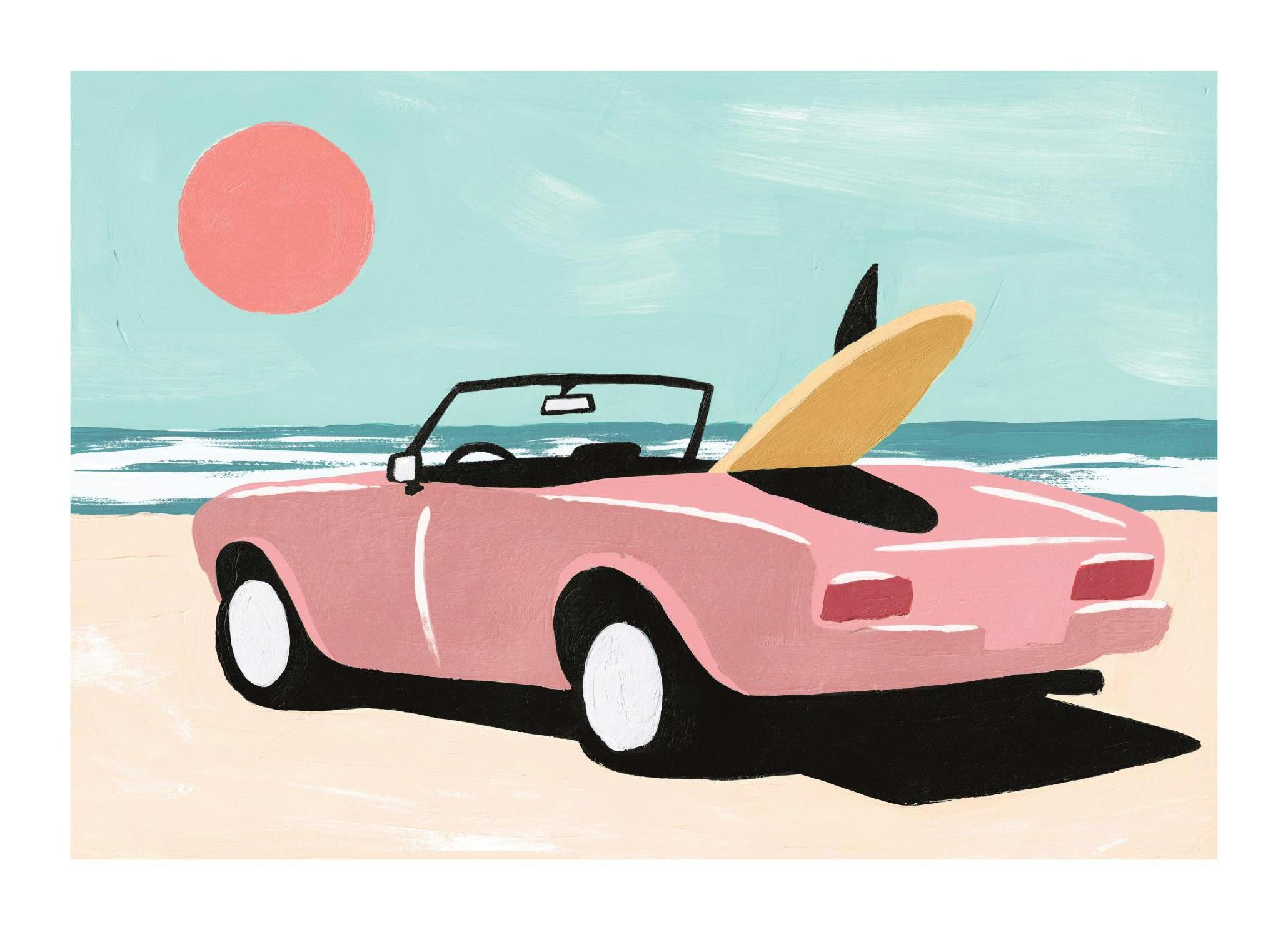 Surf Car Poster (30x40 cm) - Moderne kunst