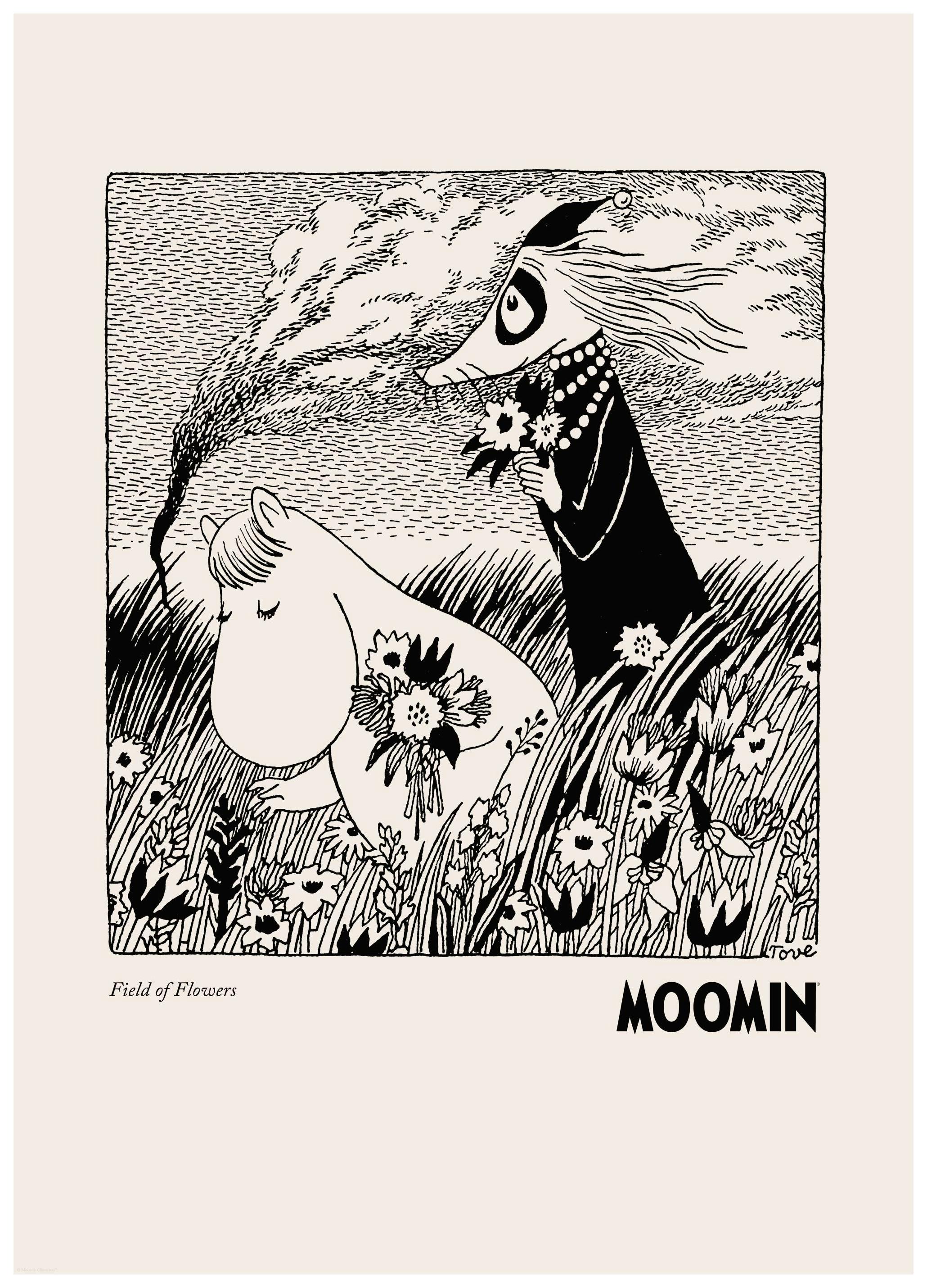 Moomin - Field of Flowers Plakat (50x70 cm)- Plakaty z Muminkami