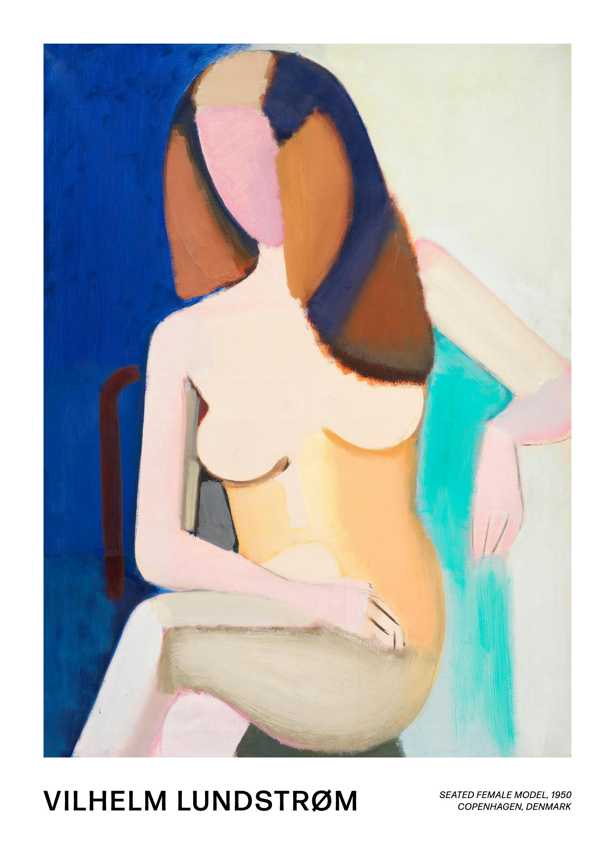 Vilhelm Lundstrøm - Seated Female Model Poster (50x70 cm)