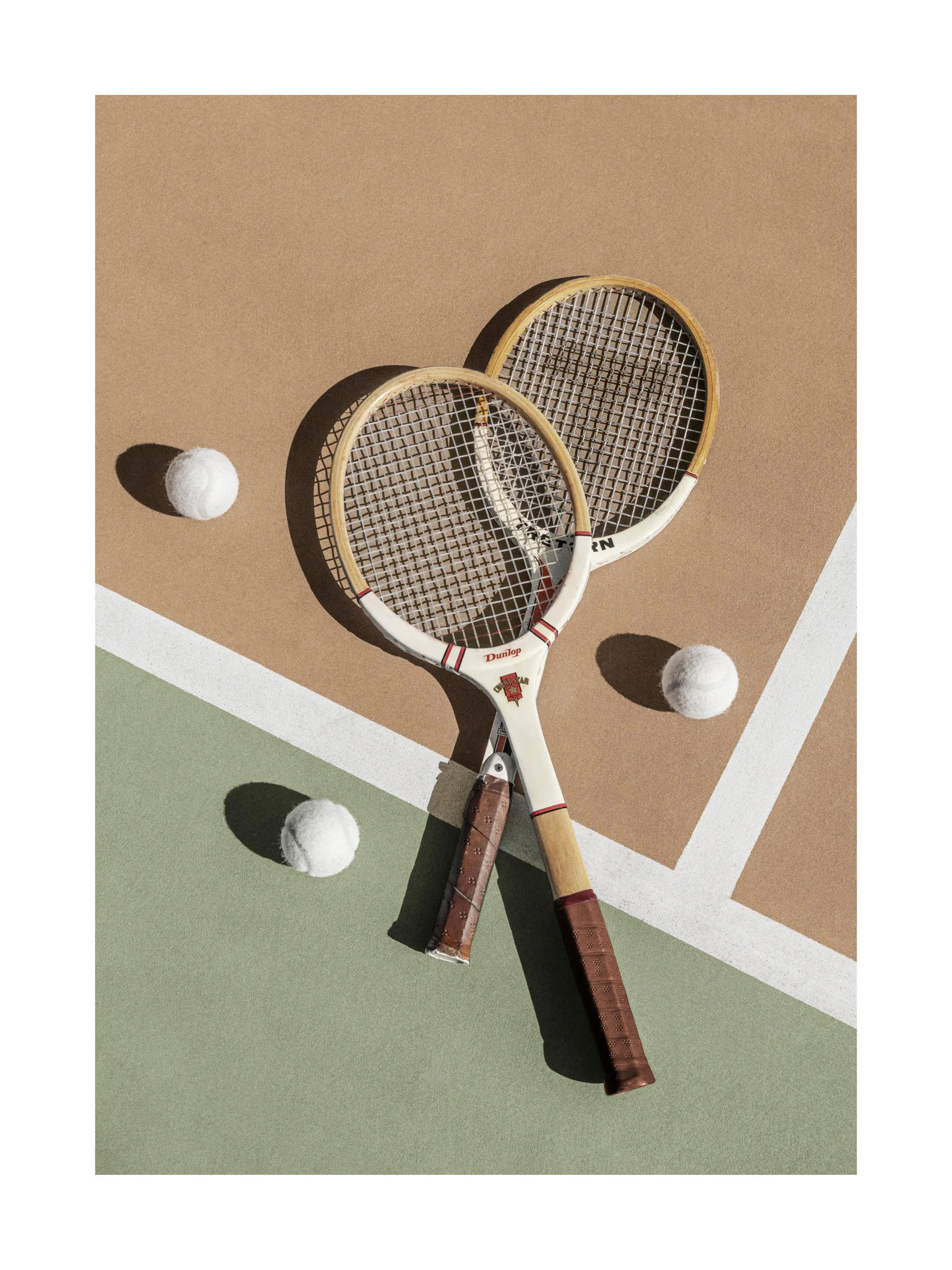 Raquette de tennis La hutte vintage brodée cœur Don't break my Raquette de tennis La hutte vintage brodée cœur Don't break my
