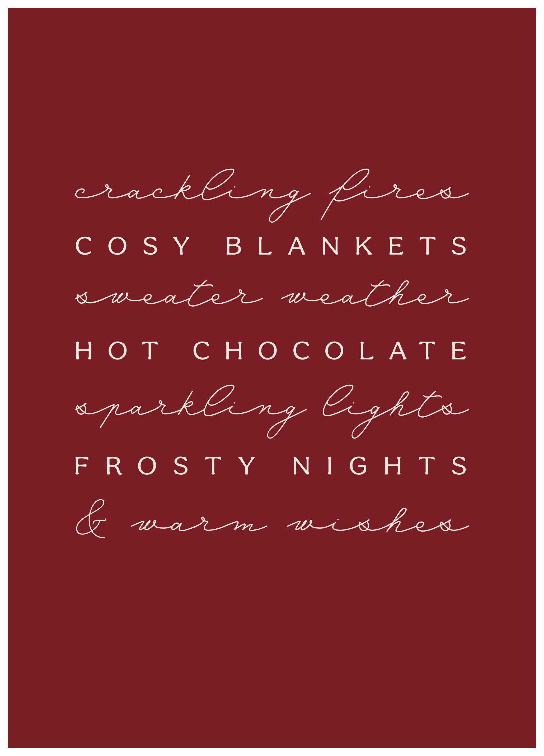 Warm Wishes Affiche (50x50 cm) - Saisons