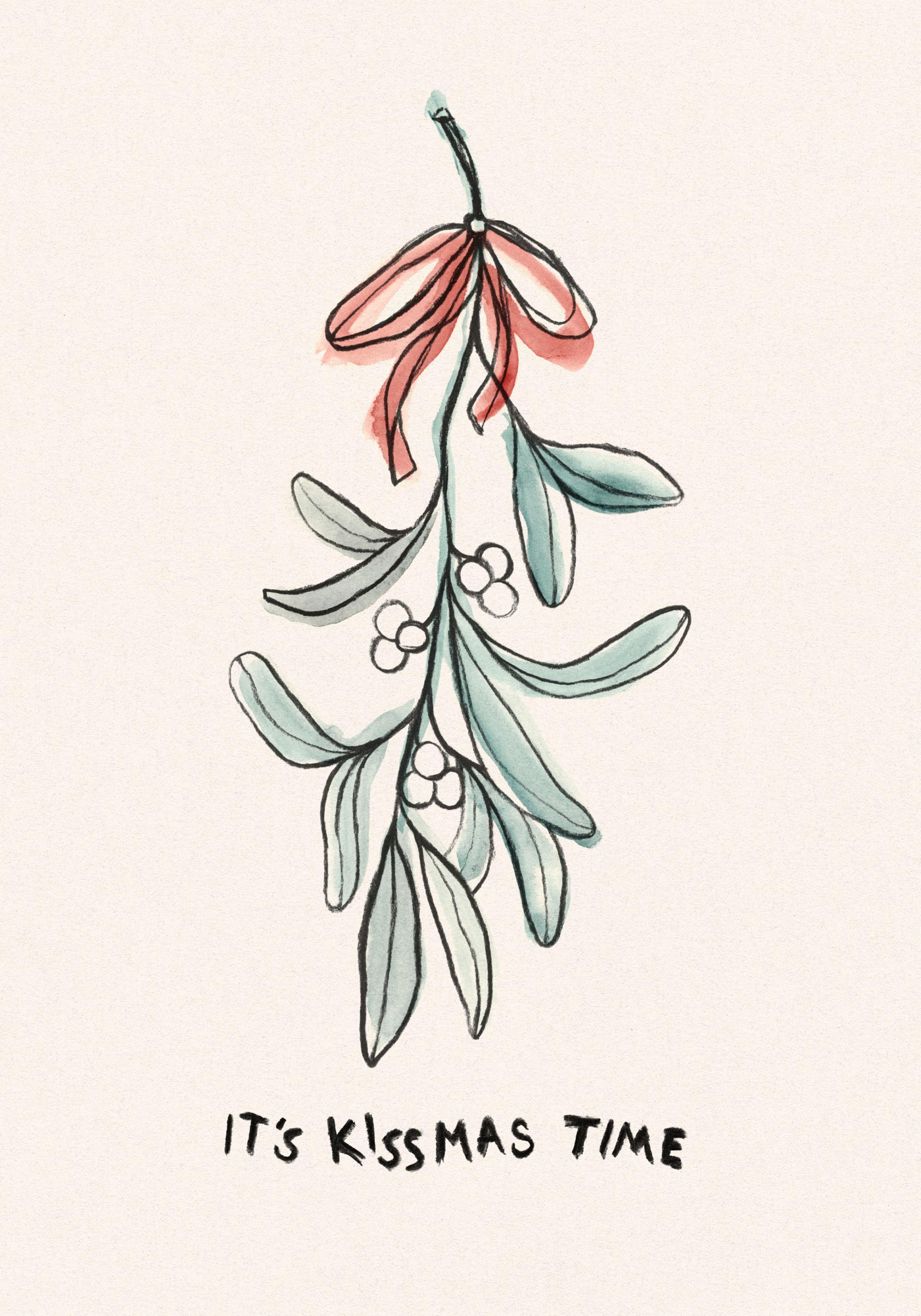 It's Kissmas Time Print – Romantic Holiday Poster | Desenio