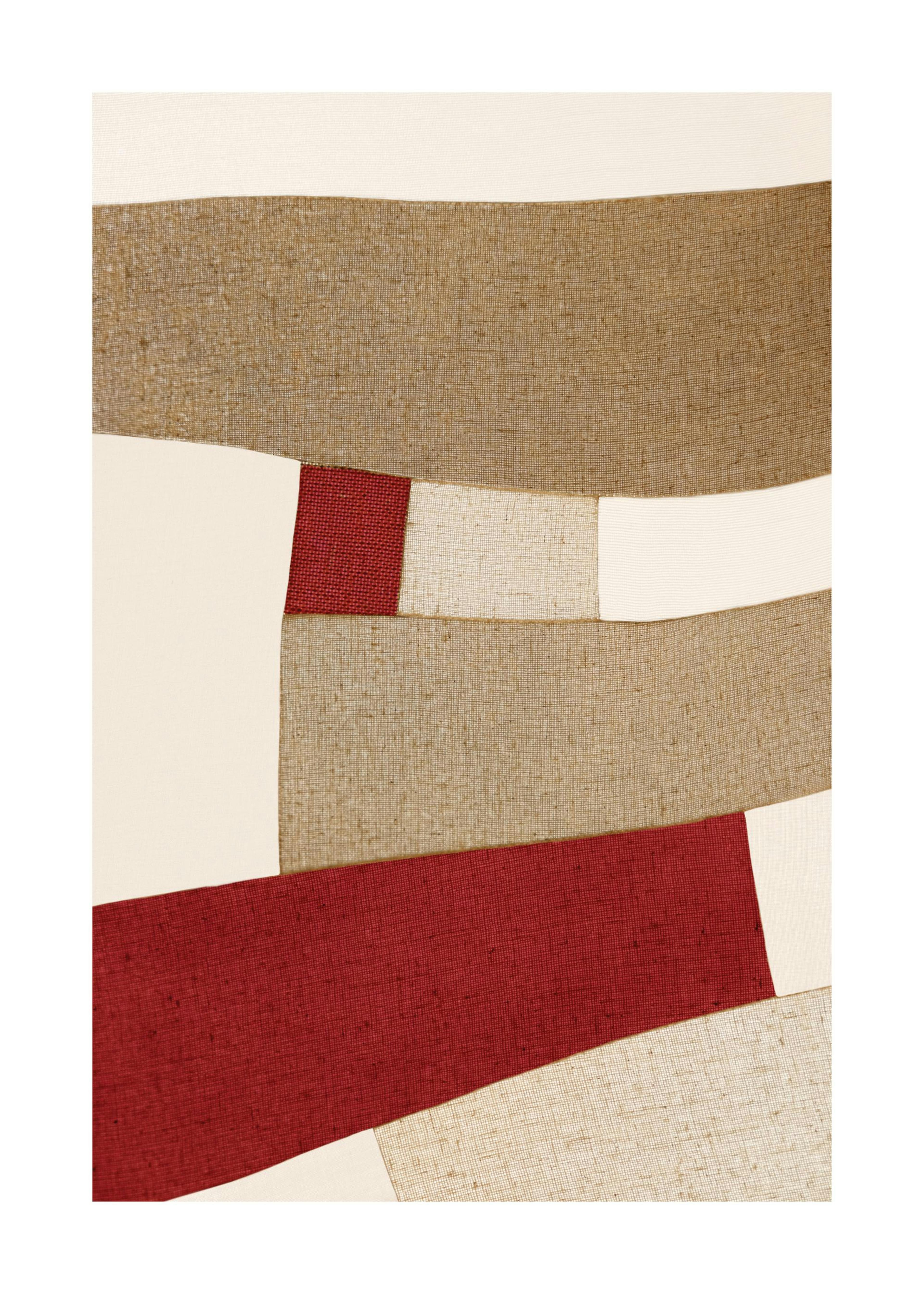 Red and Beige Patchwork Plakat 0