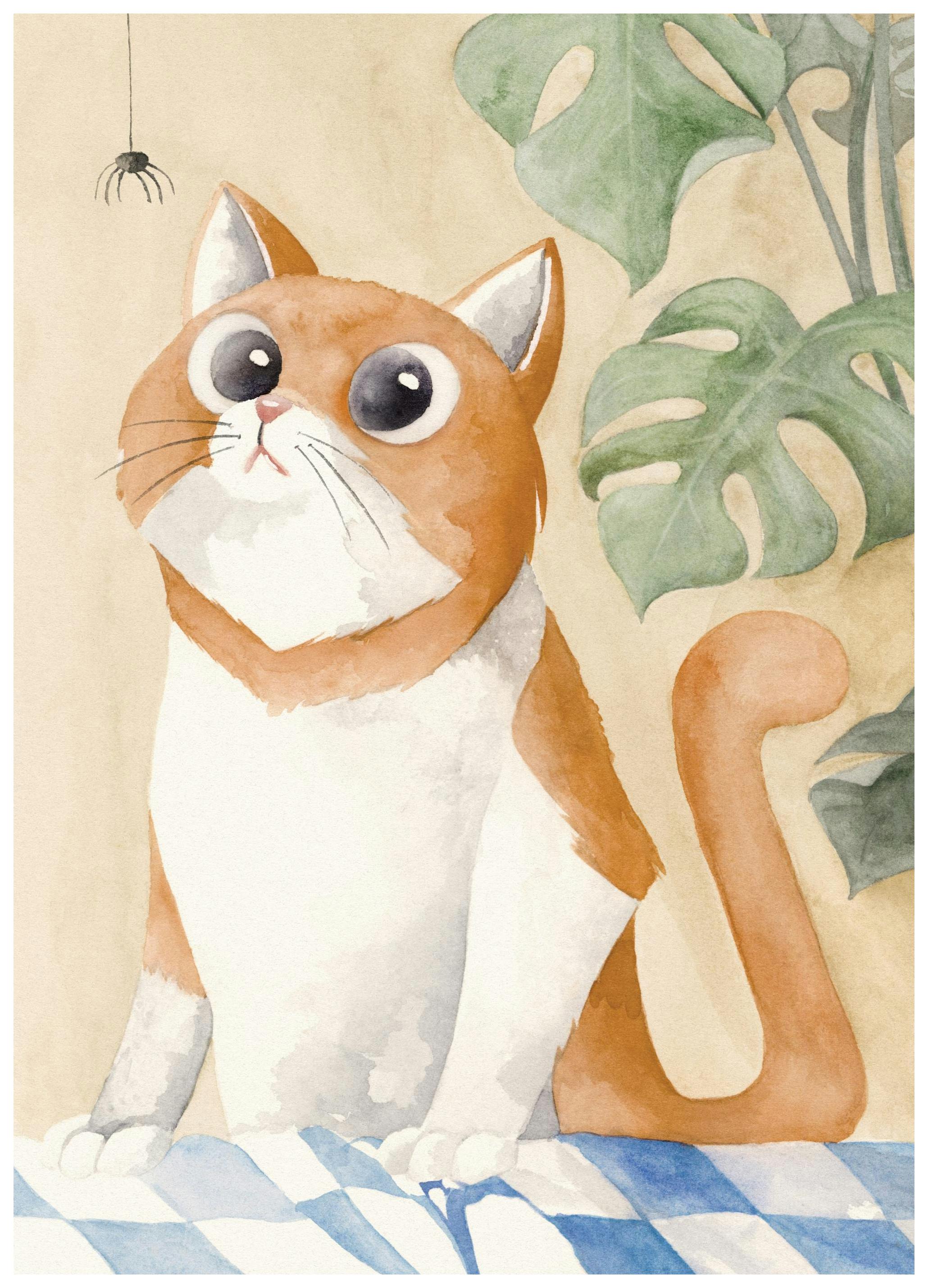 Curious Cat Poster (50x70 cm) - Poster