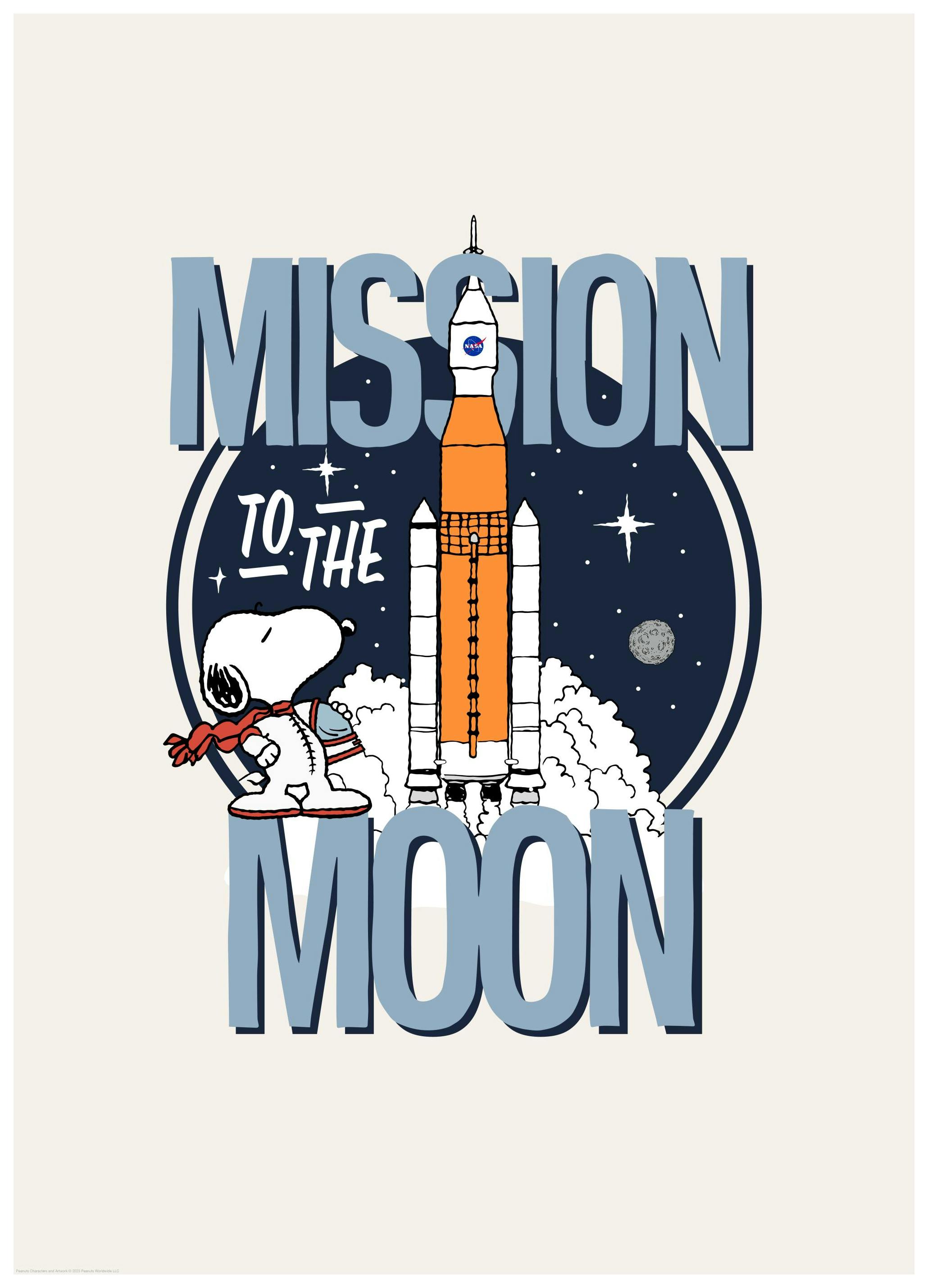 Snoopy Mission to the Moon Poster (50x70 cm)- Snoopy