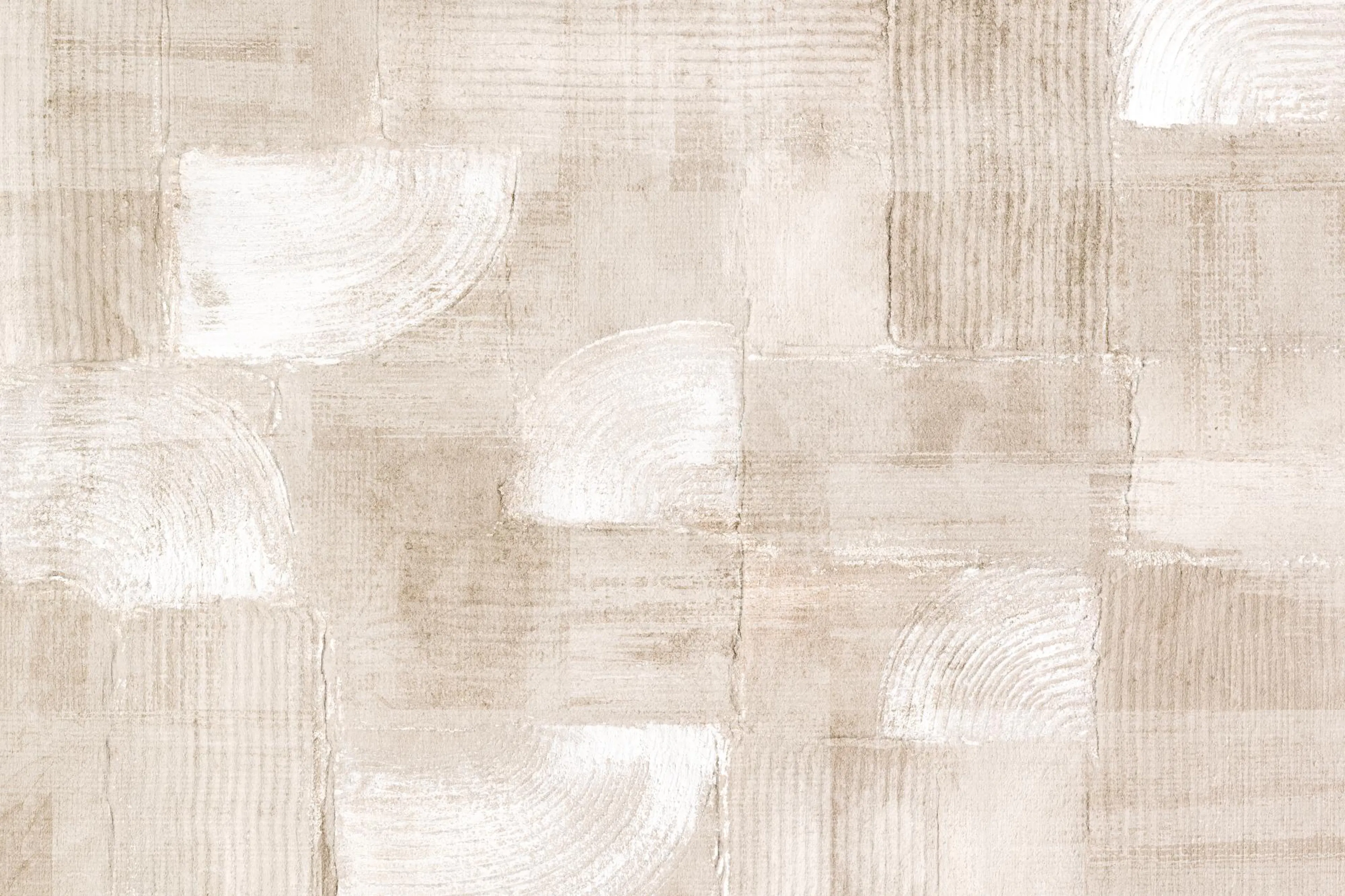 Abstract beige wall art poster with curved strokes over a grid pattern, creating a textured, three-dimensional effect.