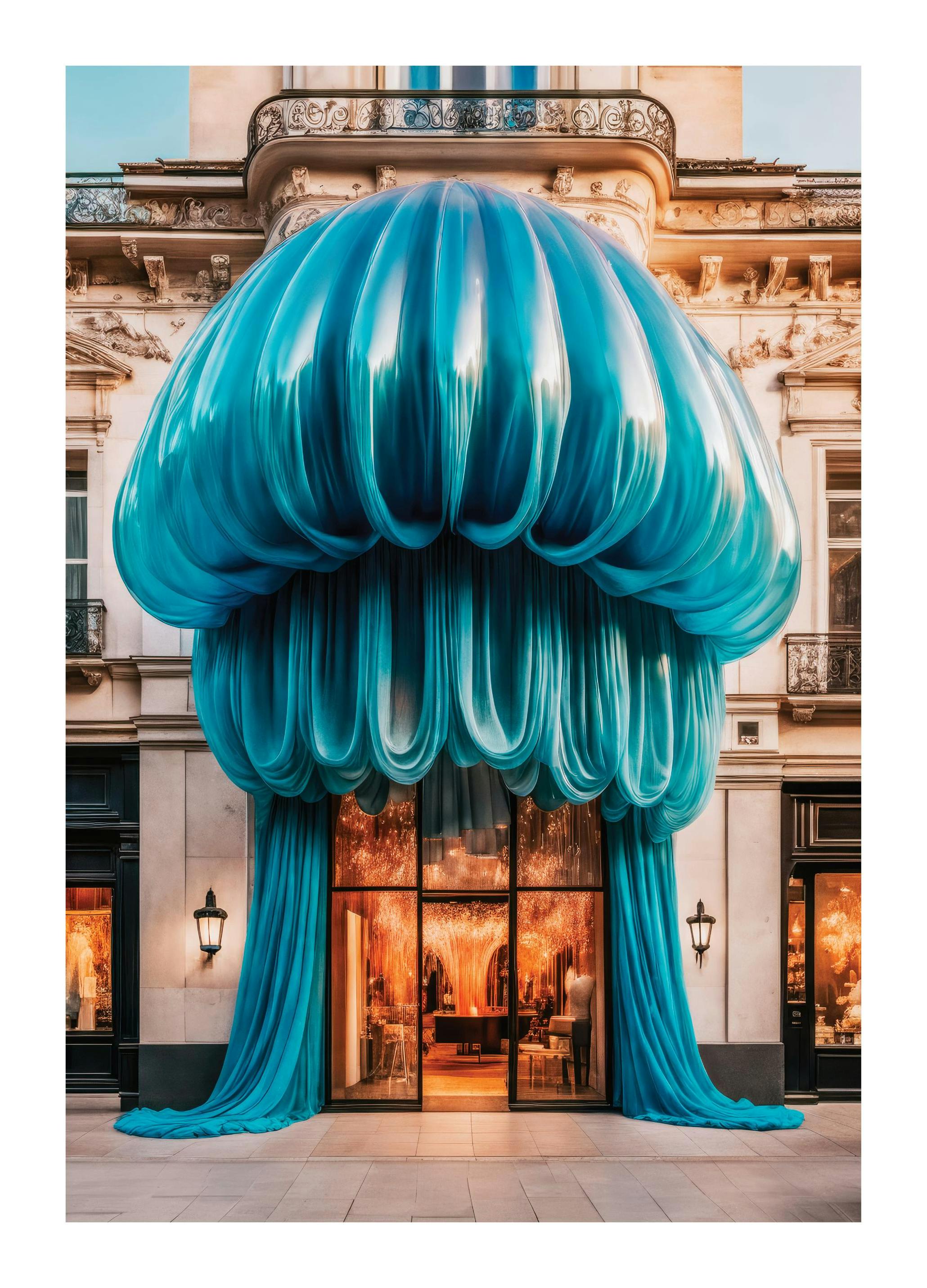 Azure Drapery Plakat (30x40 cm) - Plakater > Kunstplakater