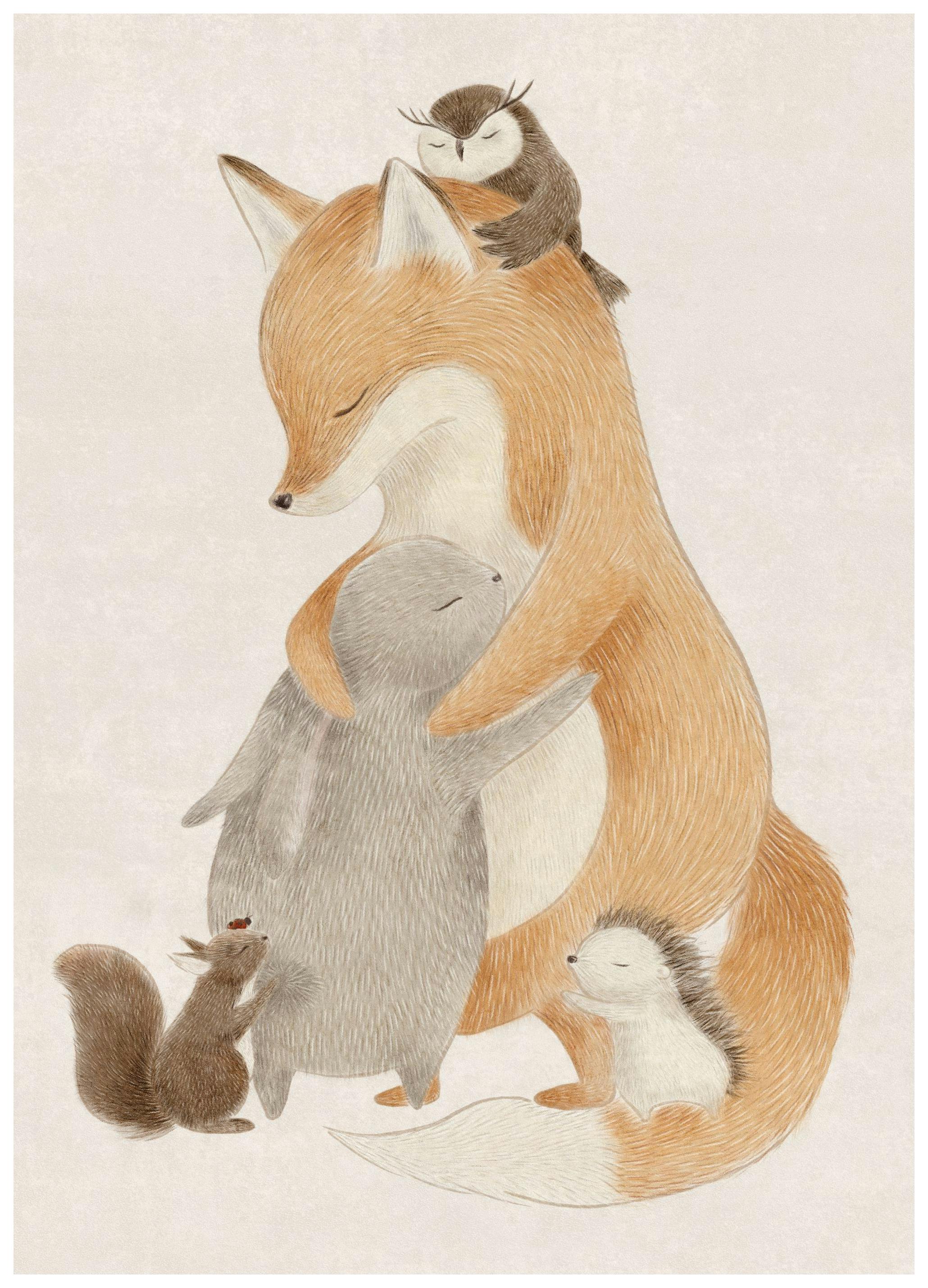 Furry Friends Hug Print (21x30 cm)