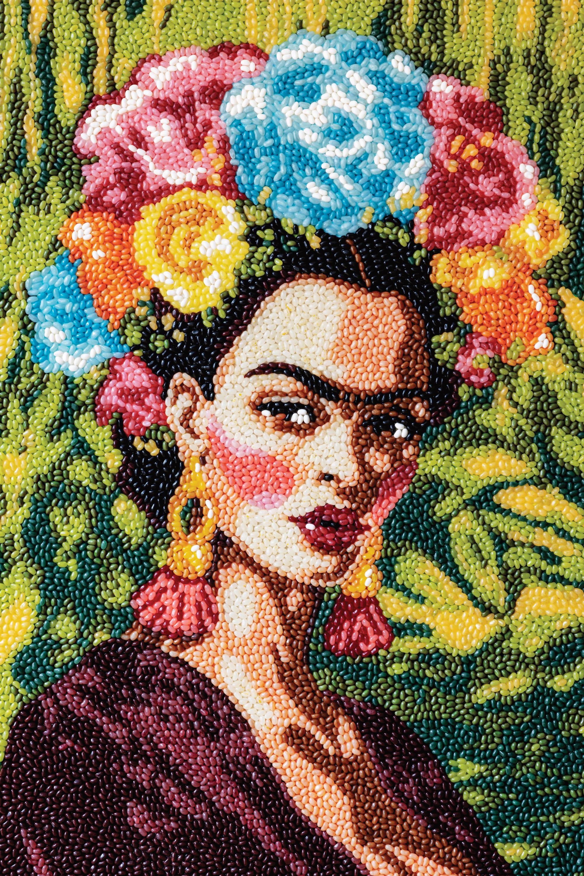 【Farida Gupta】ハンドブロック 手刺繍 クルタ＆パラッツォ M Candy Garden Frida Kahlo Print – Artistic Poster | Desenio