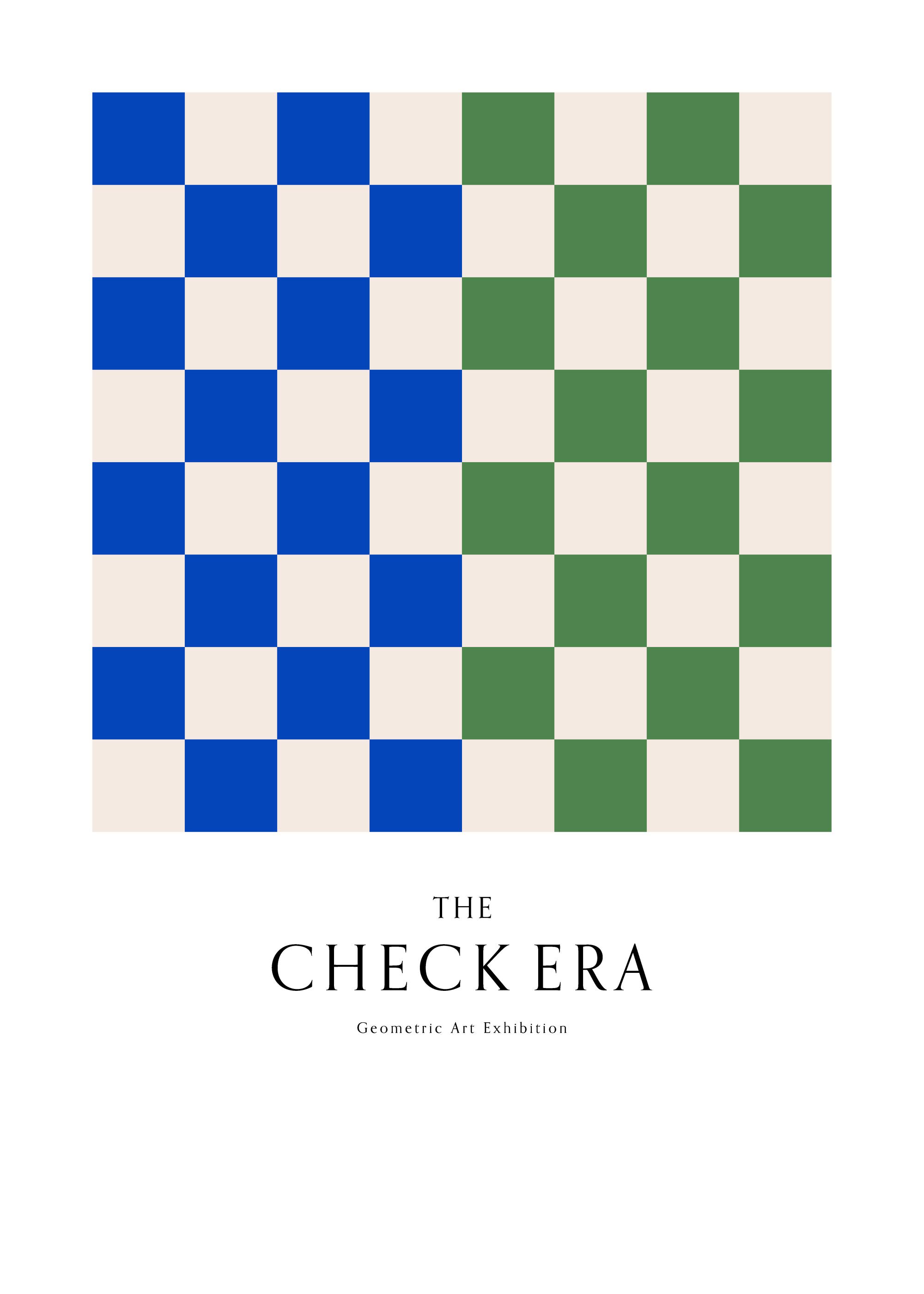 Affiche Décorative Checkers - Design Graphique Vintage/Retro - Impression Sur Toile Ou Papier