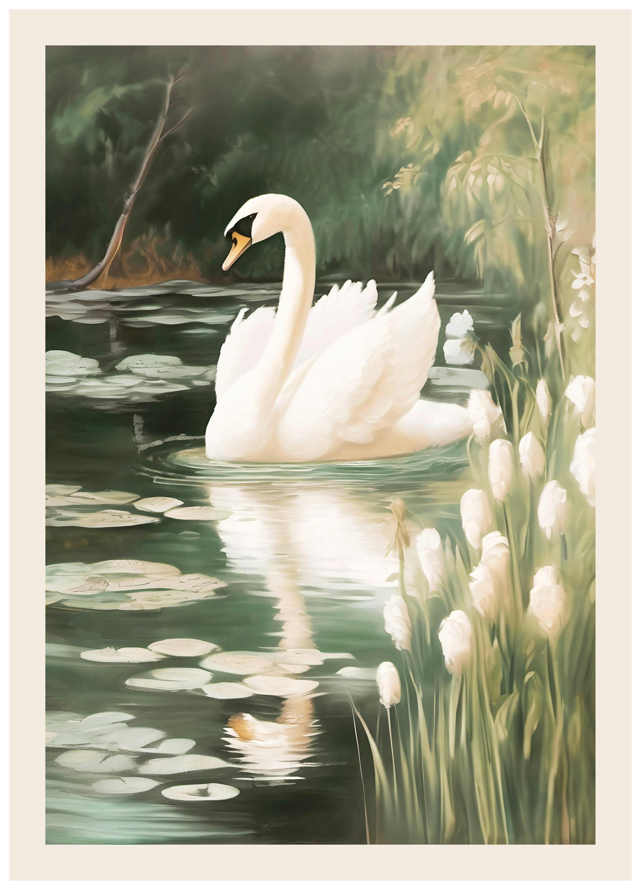 Majestic Swan Print (30x40 cm)