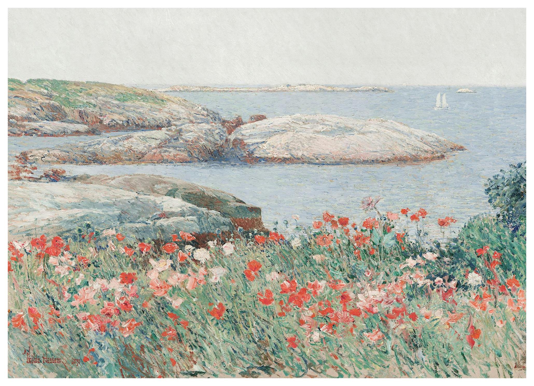 Prints - Frederick Childe Hassam - Poppies on the Isles of Shoals Print (30x40 cm) - Paintings by famous painters