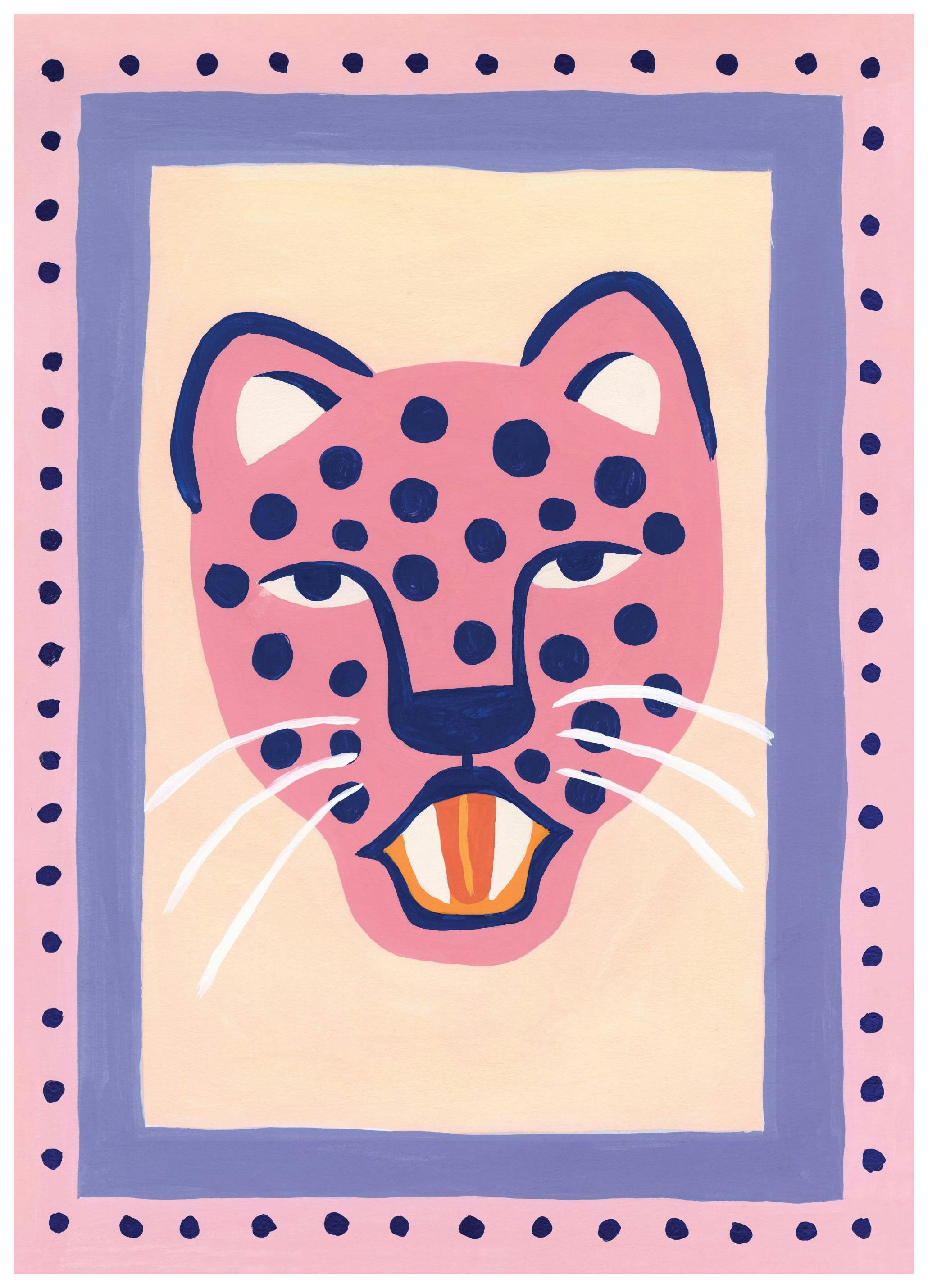 Pink Cheetah Poster (30x40 cm) - Illustraties