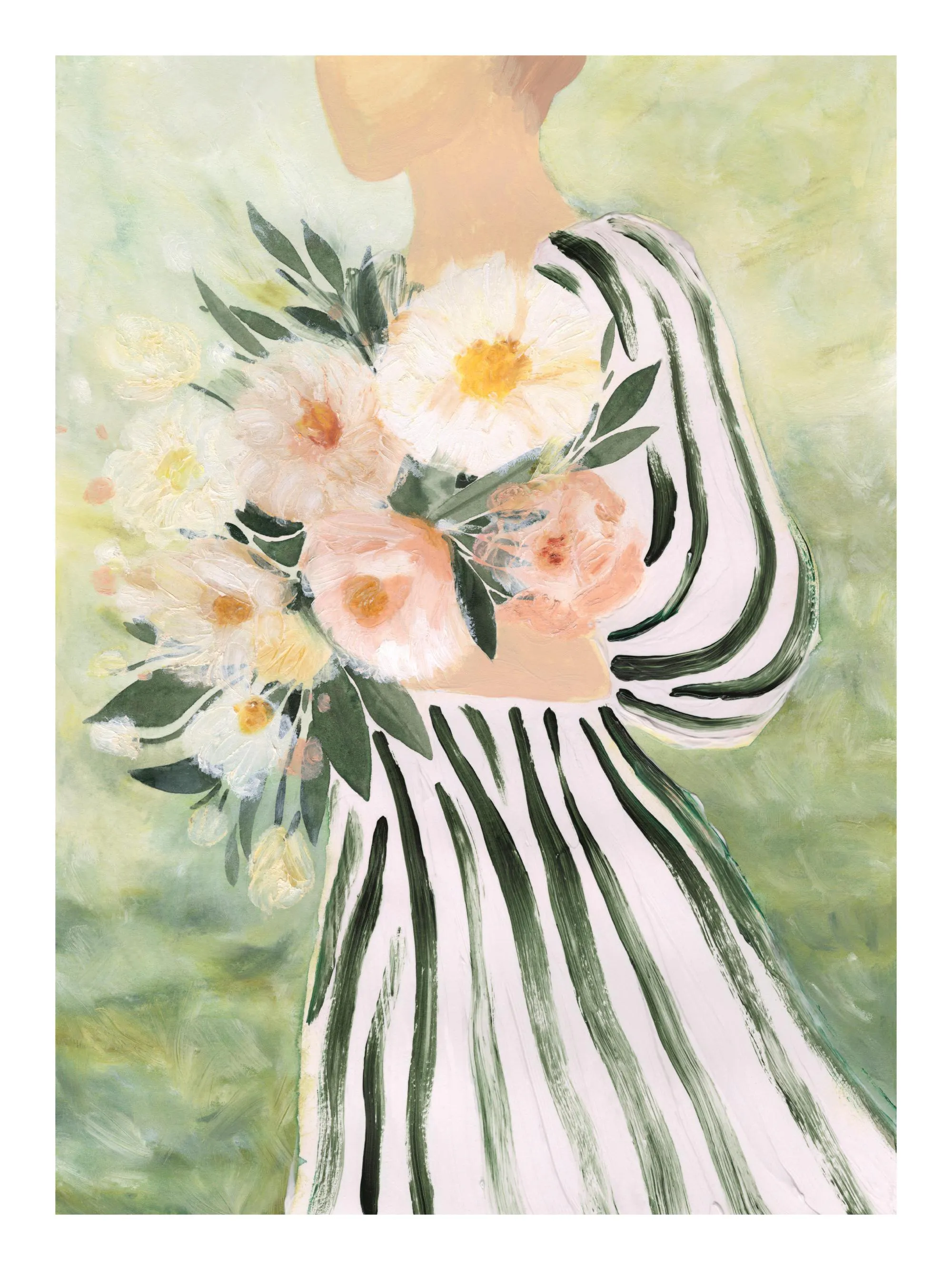 Poster Femme avec des fleurs roses dans les cheveux - Hülya Poster Femme avec des fleurs roses dans les cheveux - Hülya