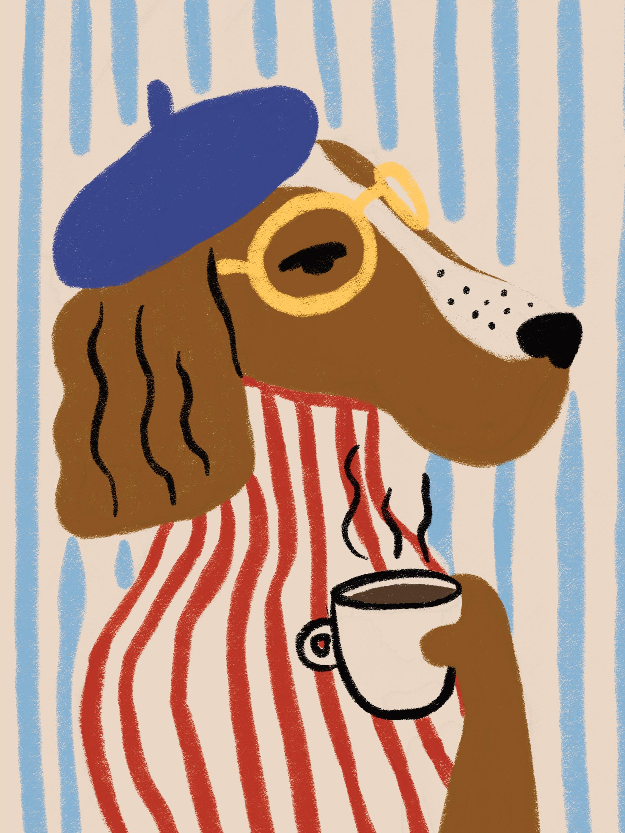 Sophisticated Dog Print Poster – Fun & Artistic Wall Print | Desenio