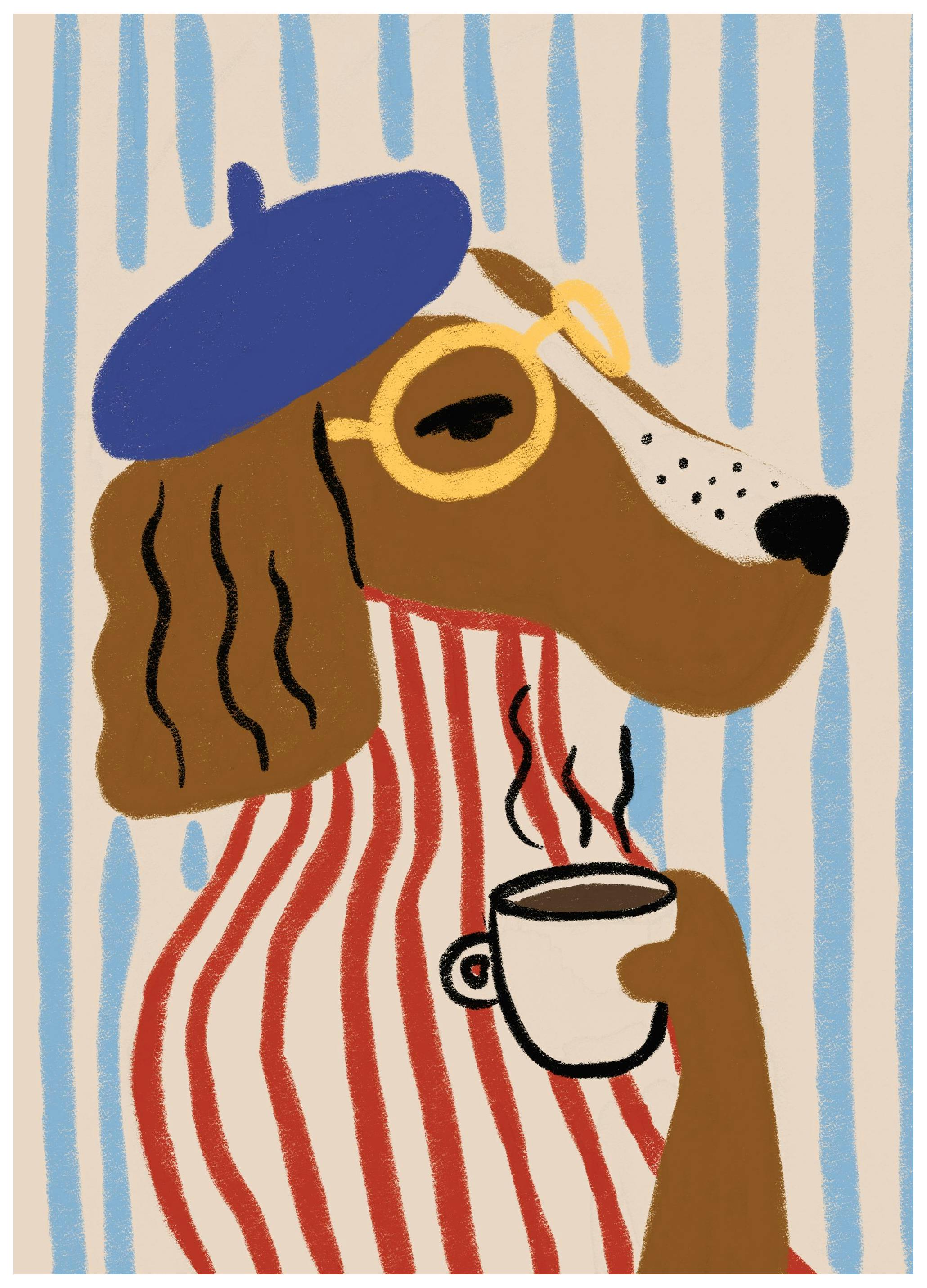 Sophisticated Dog Poster (50x70 cm) - Illustraties