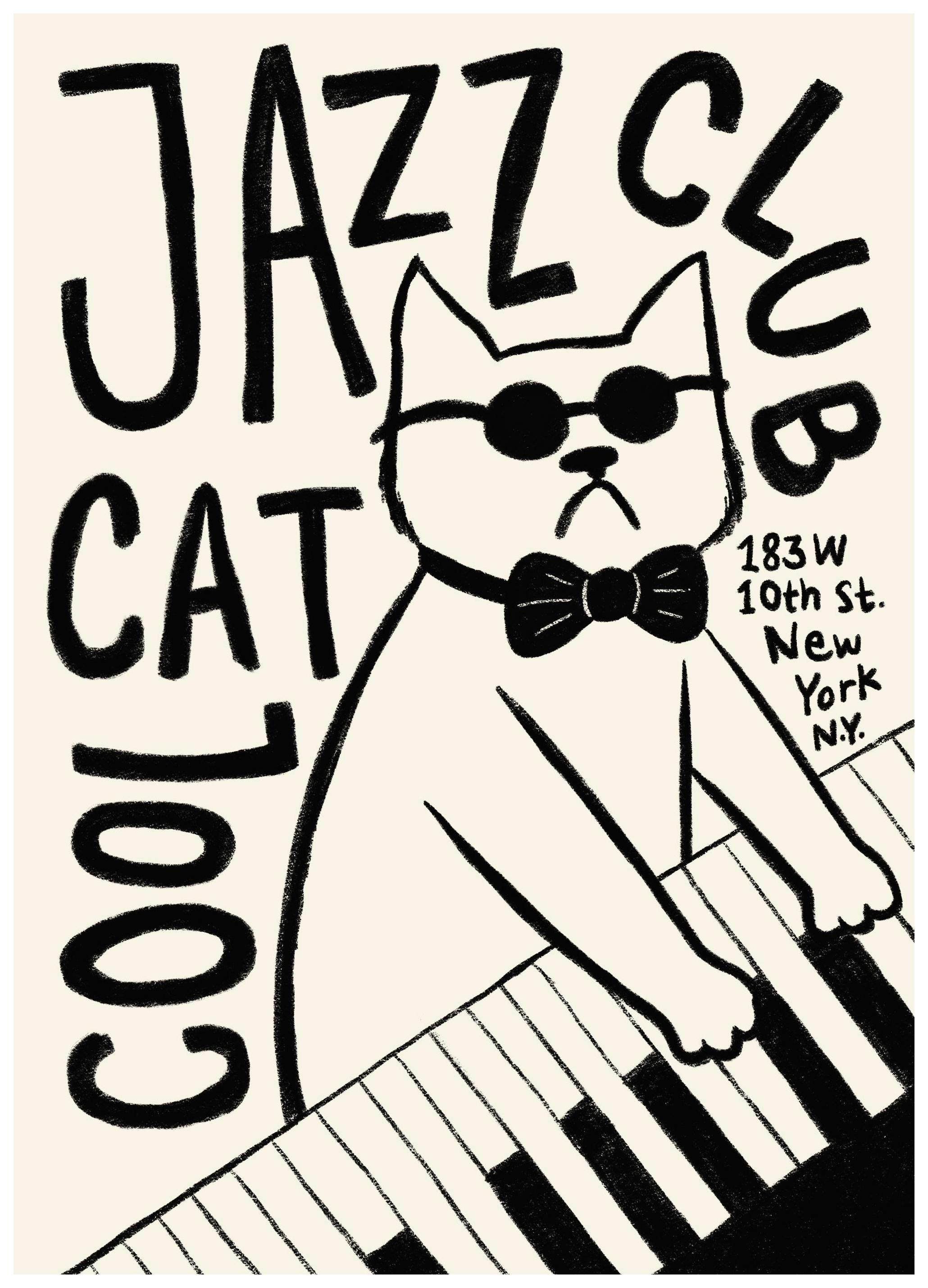 Cool Cat Jazz Club Print (21x30 cm)