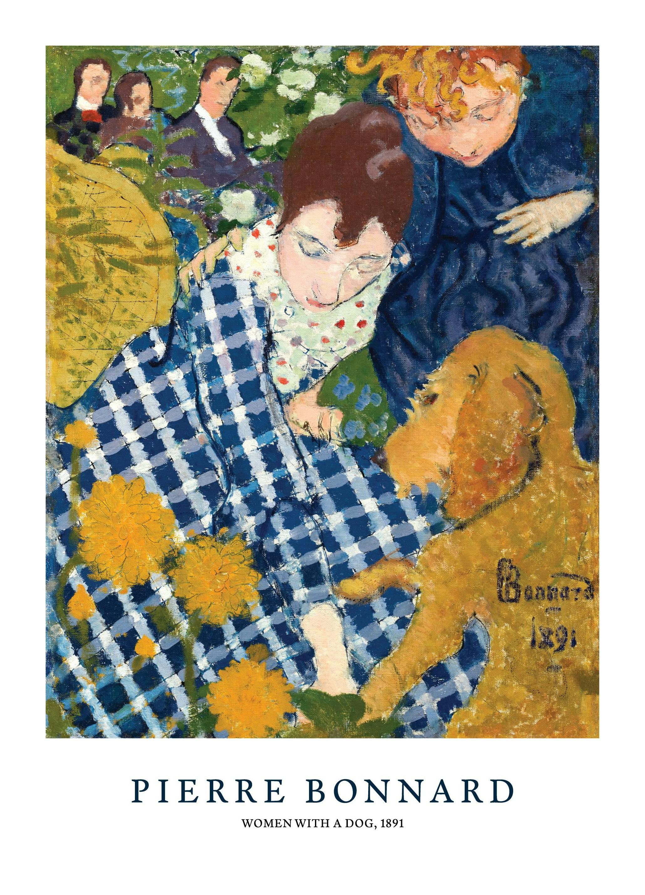 Prints - Pierre Bonnard - Women with a Dog Print (50x70 cm) - Paintings by famous painters