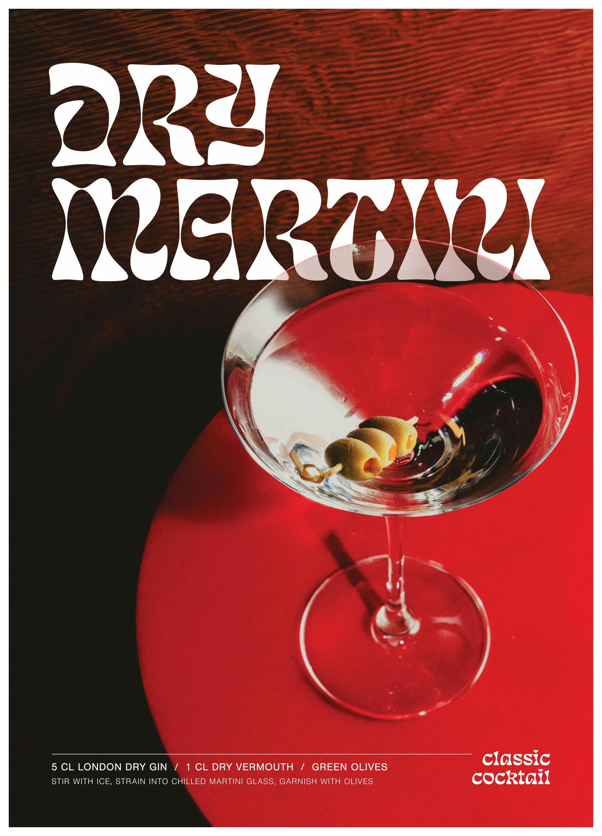 Dry Martini Affiche (30x40 cm) - Affiches de vins & cocktails