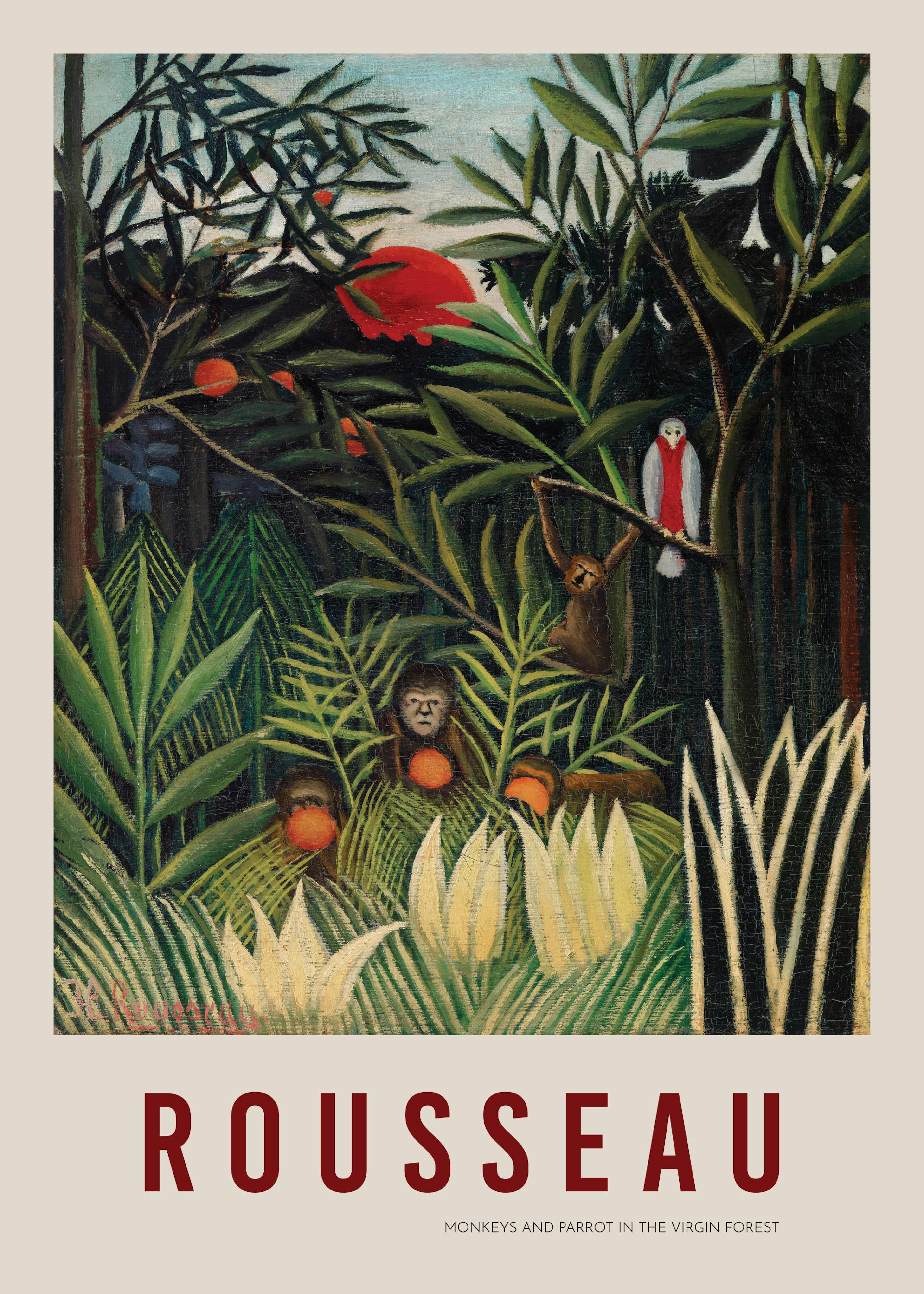 Rousseau - Monkeys and Parrot in the Virgin Forest Poster 0