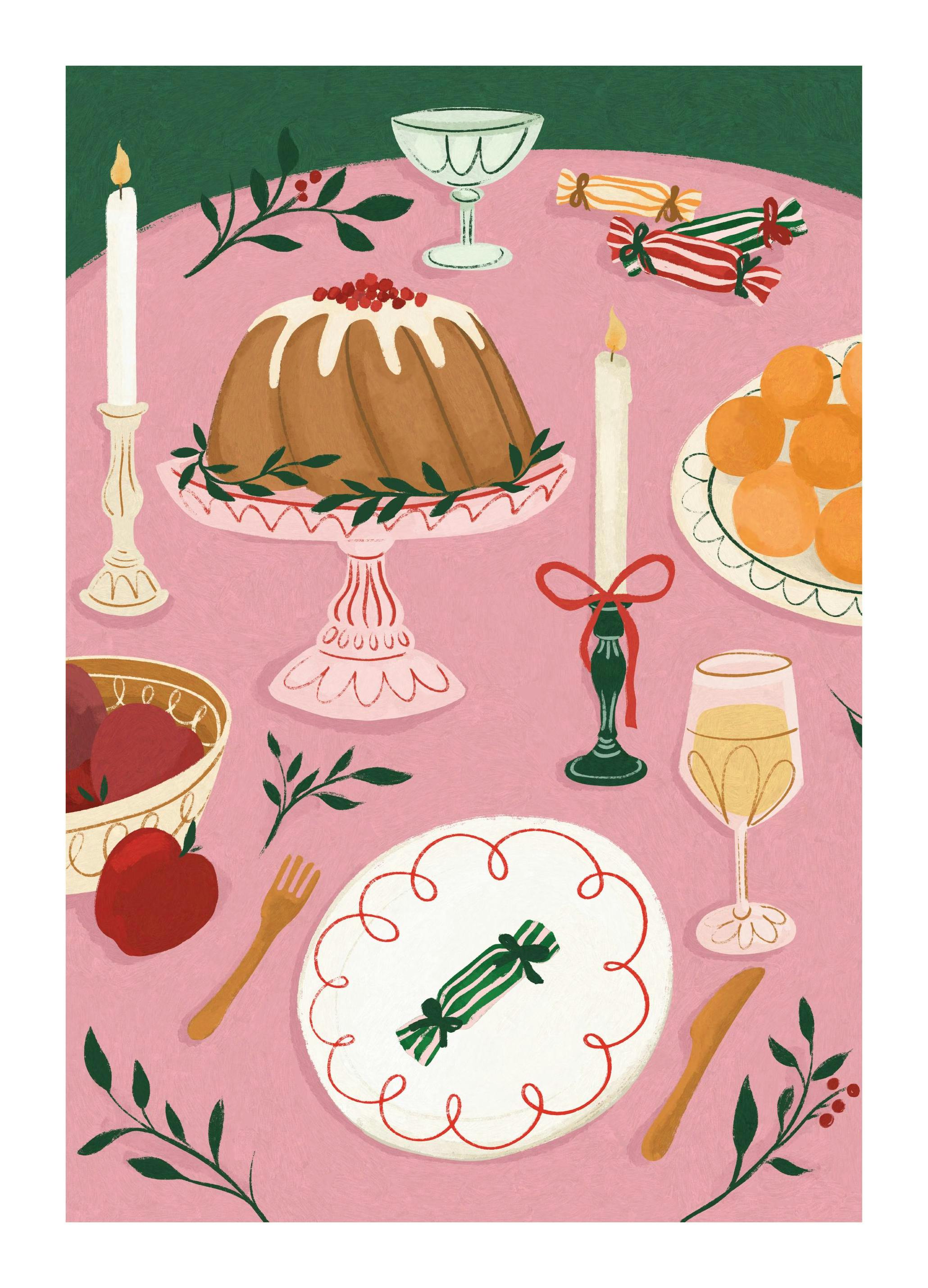 Prints - The Cake is Served Print (50x70 cm) - Kitchen wall art