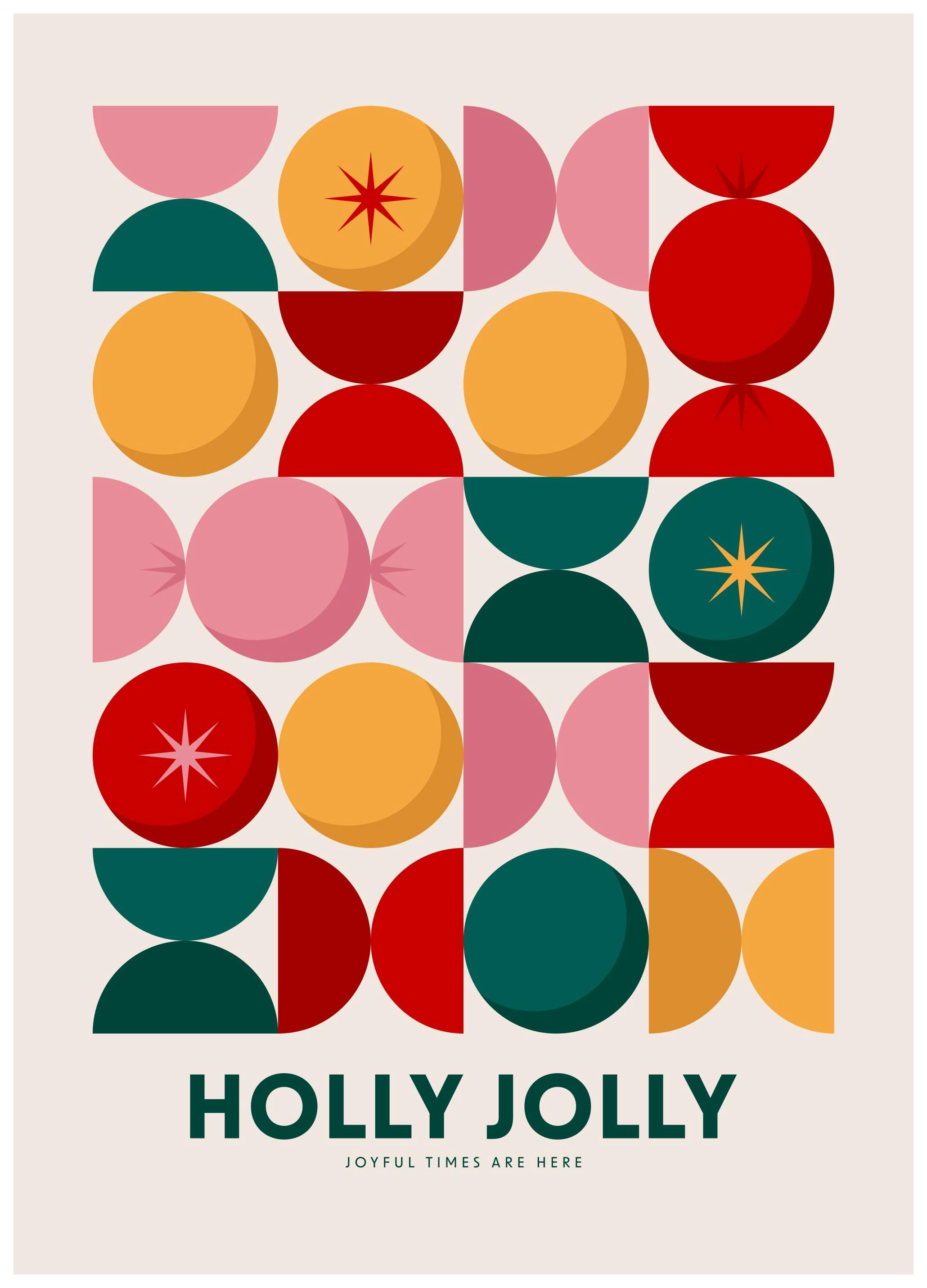 Holly Jolly Graphic Poster (21x30 cm) - Kerstposters