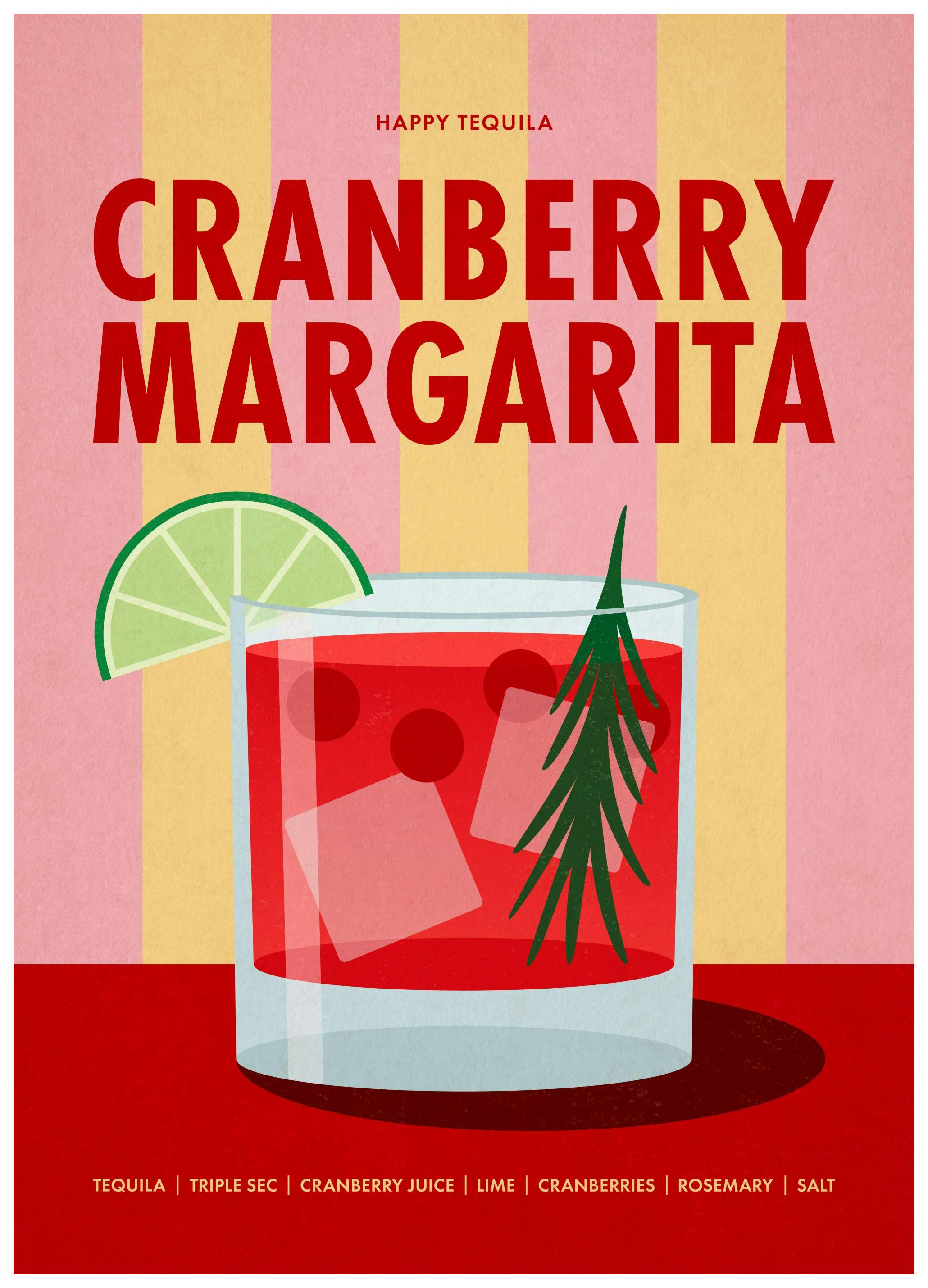 Prints - Cranberry Margarita Print (30x40 cm) - Wine and cocktails posters