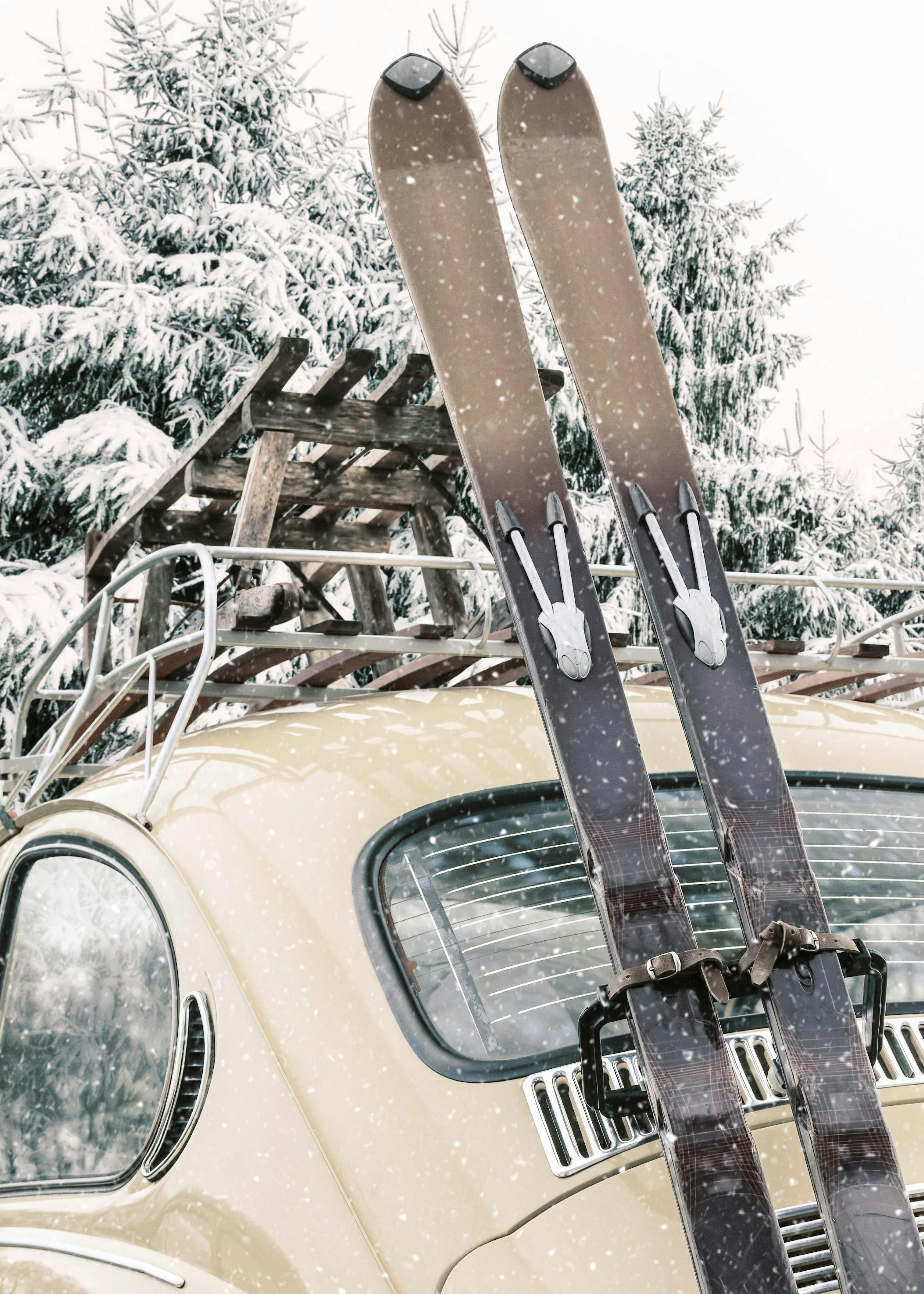 Skis and Snowfall Plakat 0