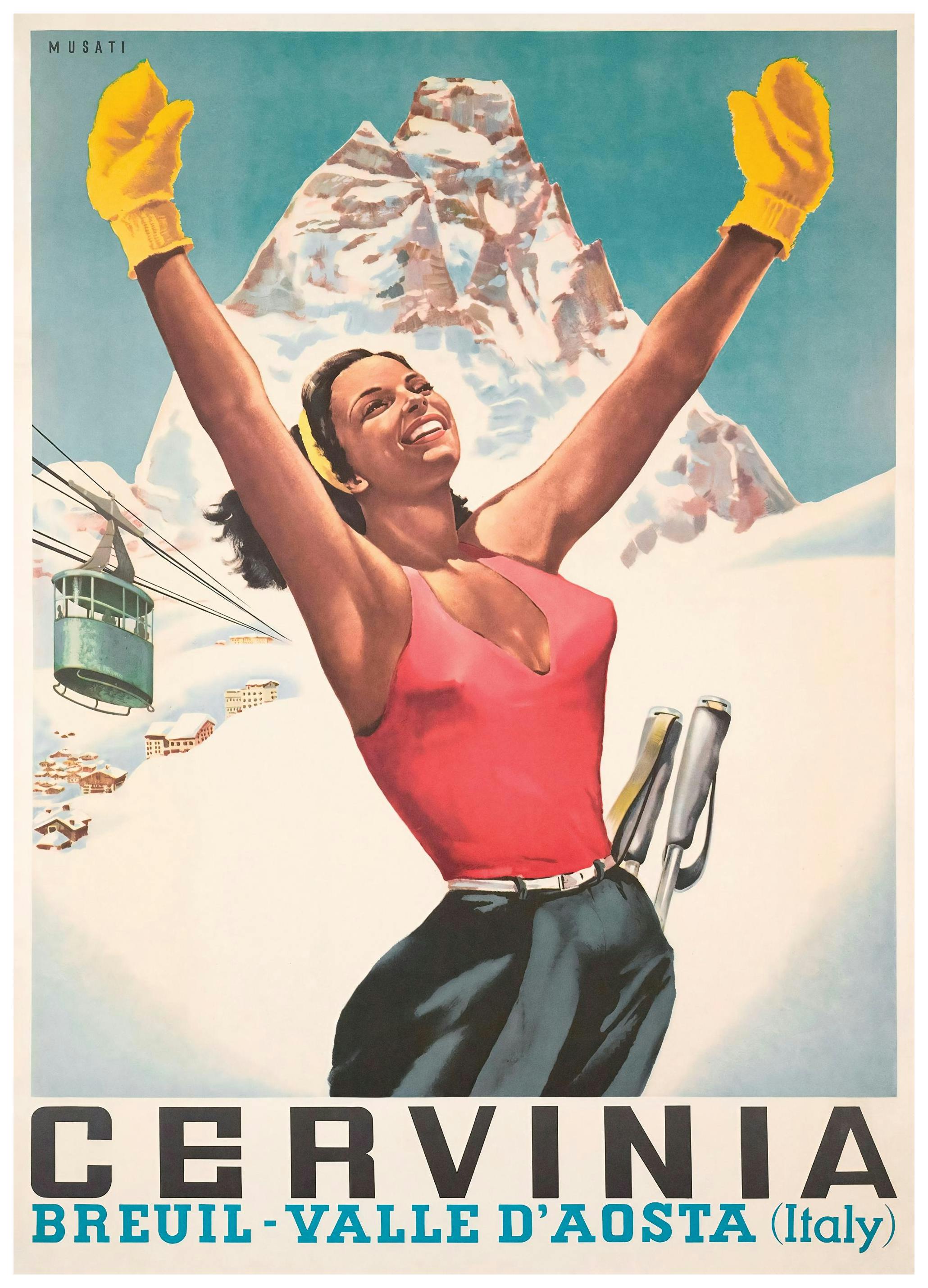 Cervinia Vintage Plakat (30x40 cm)- Plakaty retro