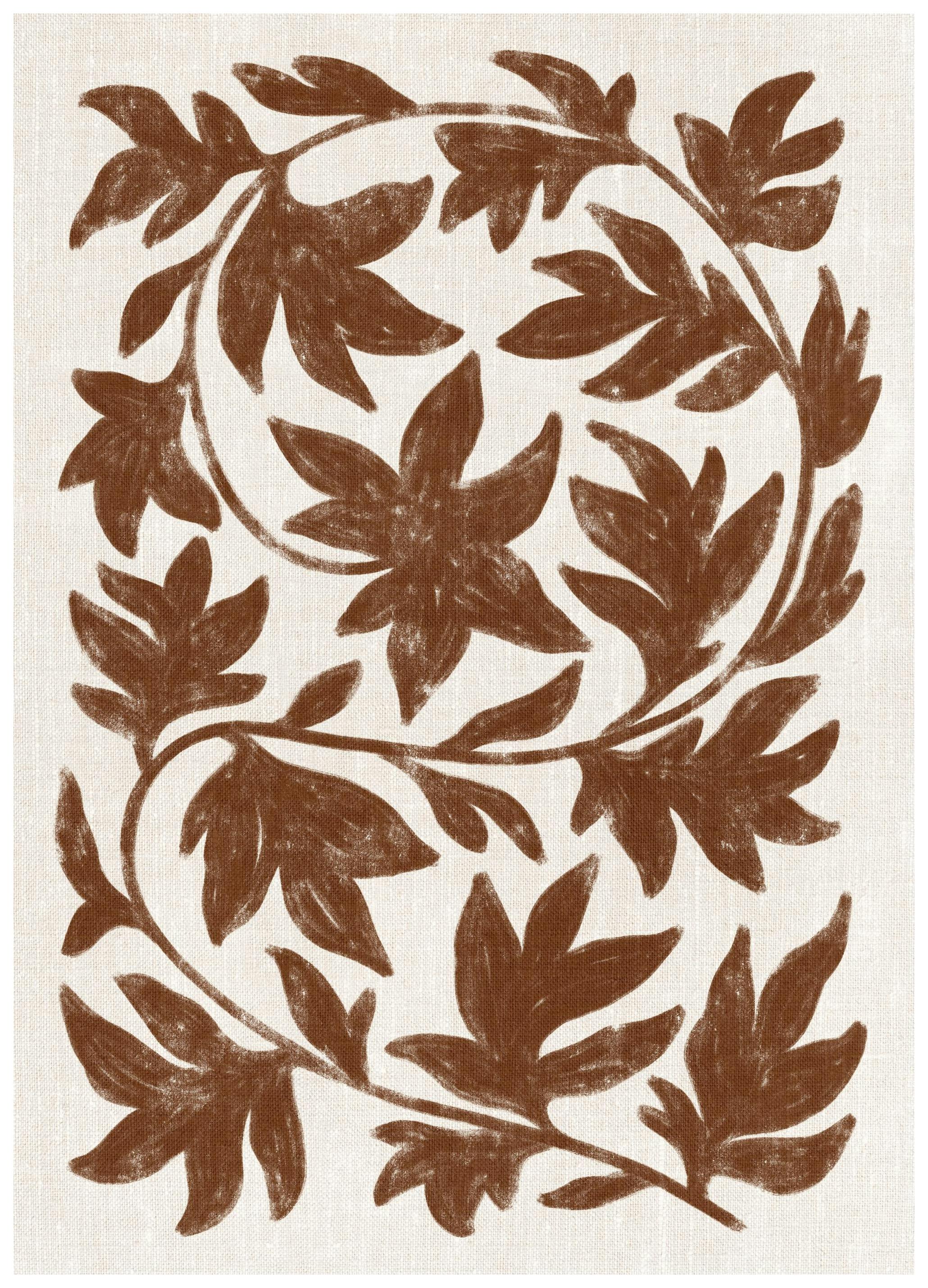 Brown Botanical on Linen Poster (30x40 cm)