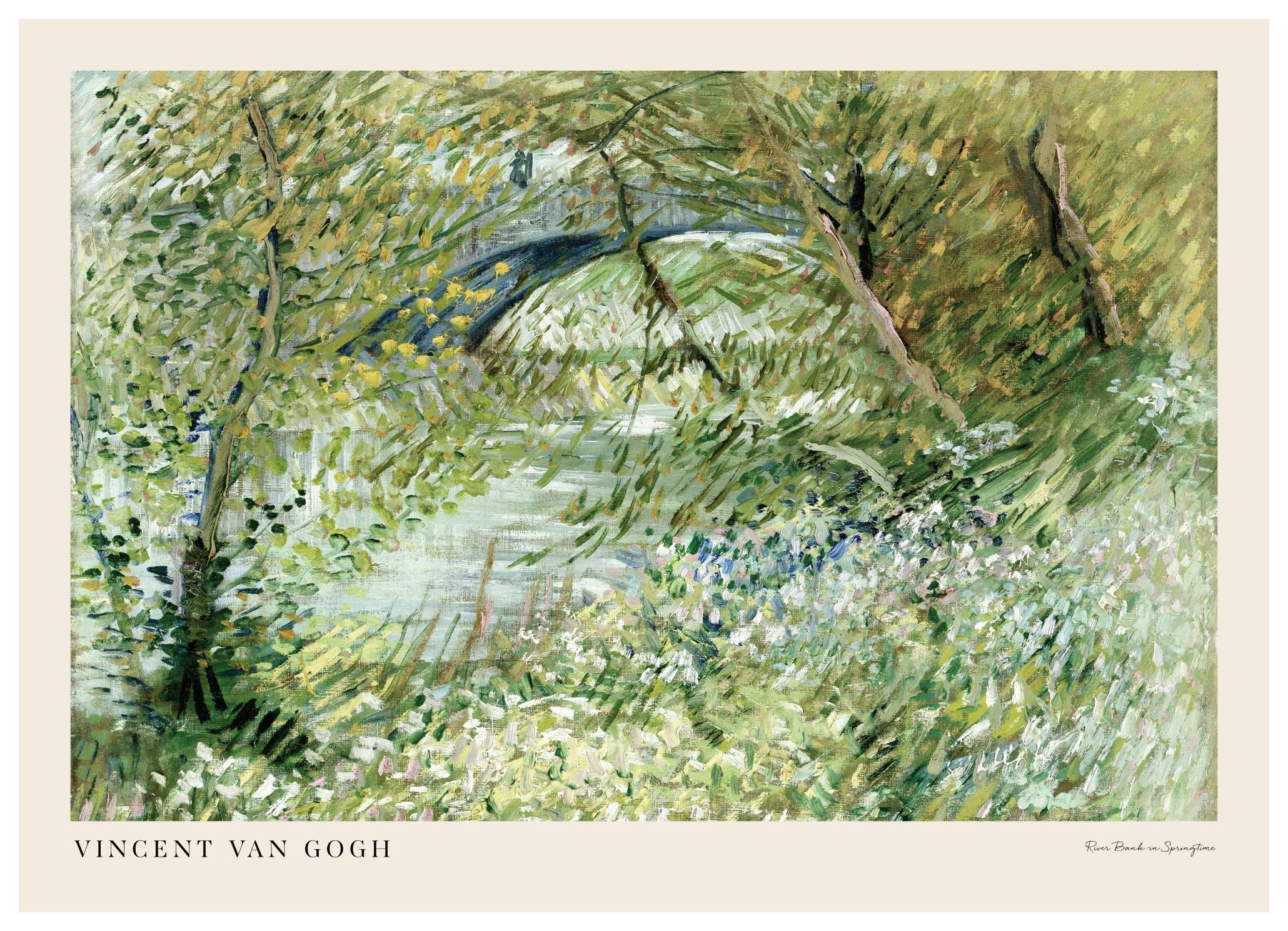 Prints - Van Gogh - River Bank in Springtime Landscape Print (30x40 cm) - Van Gogh Prints