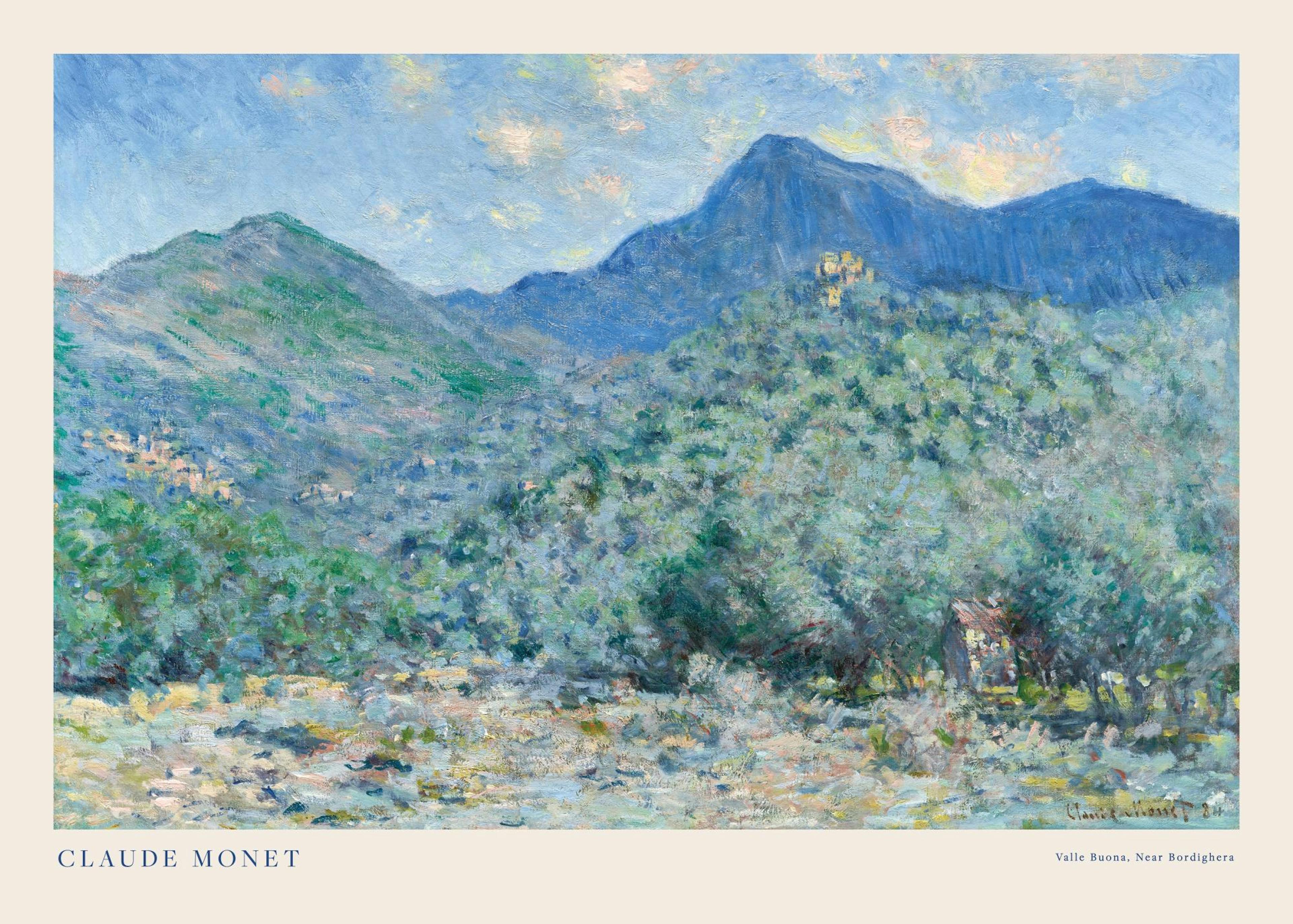 Monet - Valle Buona, Near Bordighera Landscape Plakat 0